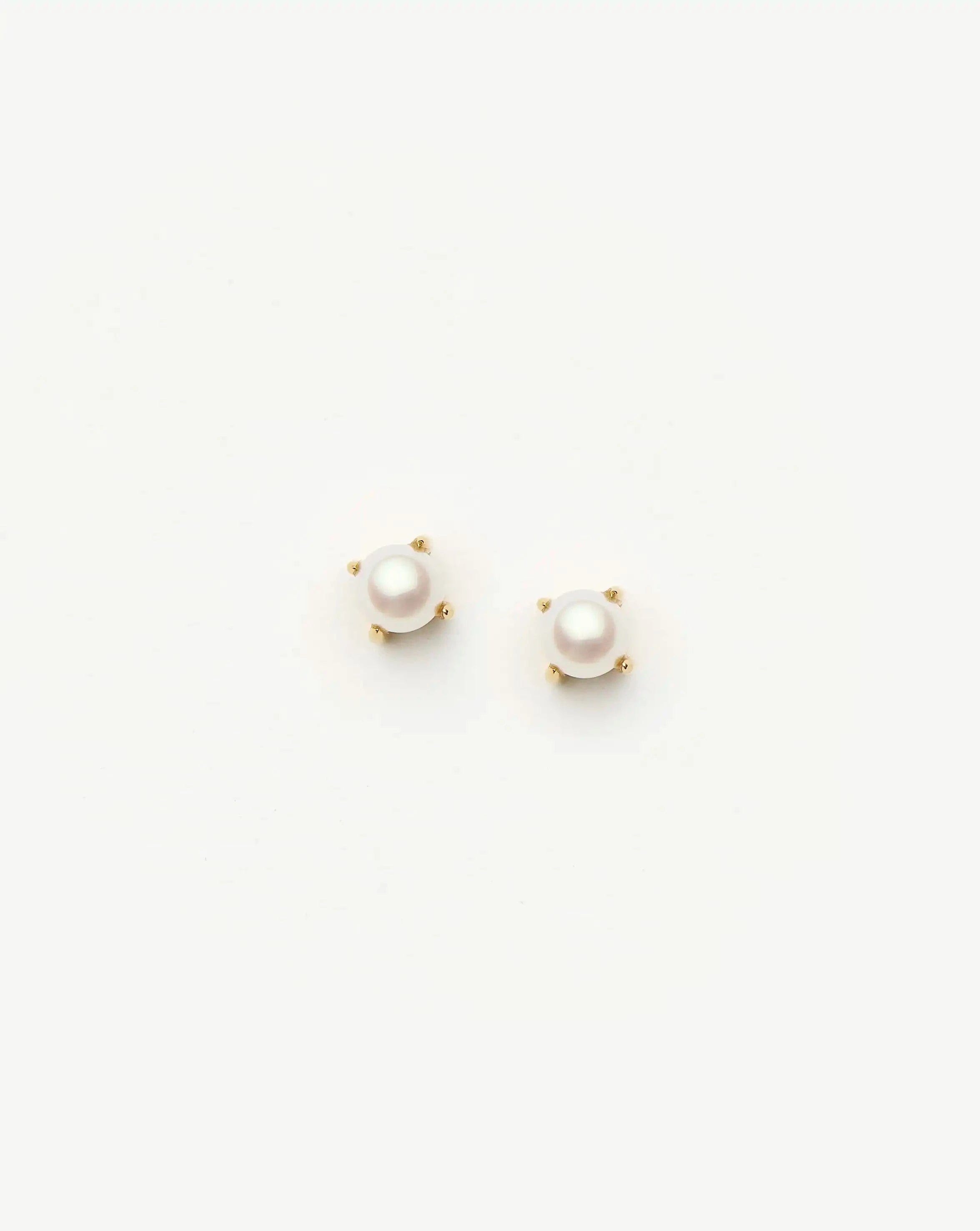 Classic Pearl Stud Earrings | 18ct Gold Vermeil/Pearl