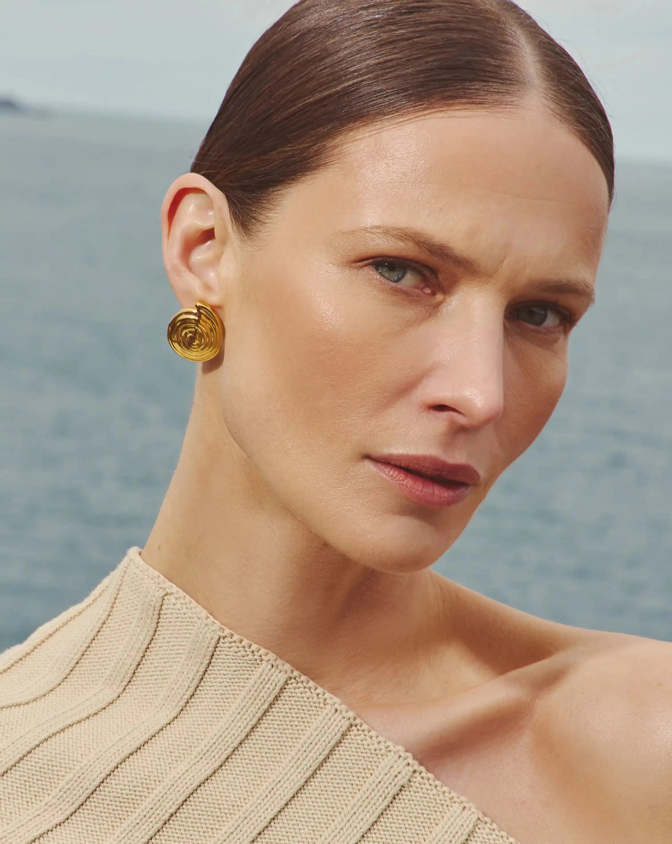 Pearl Spiral Detachable Pearl Drop Earrings | 18ct Gold Plated
