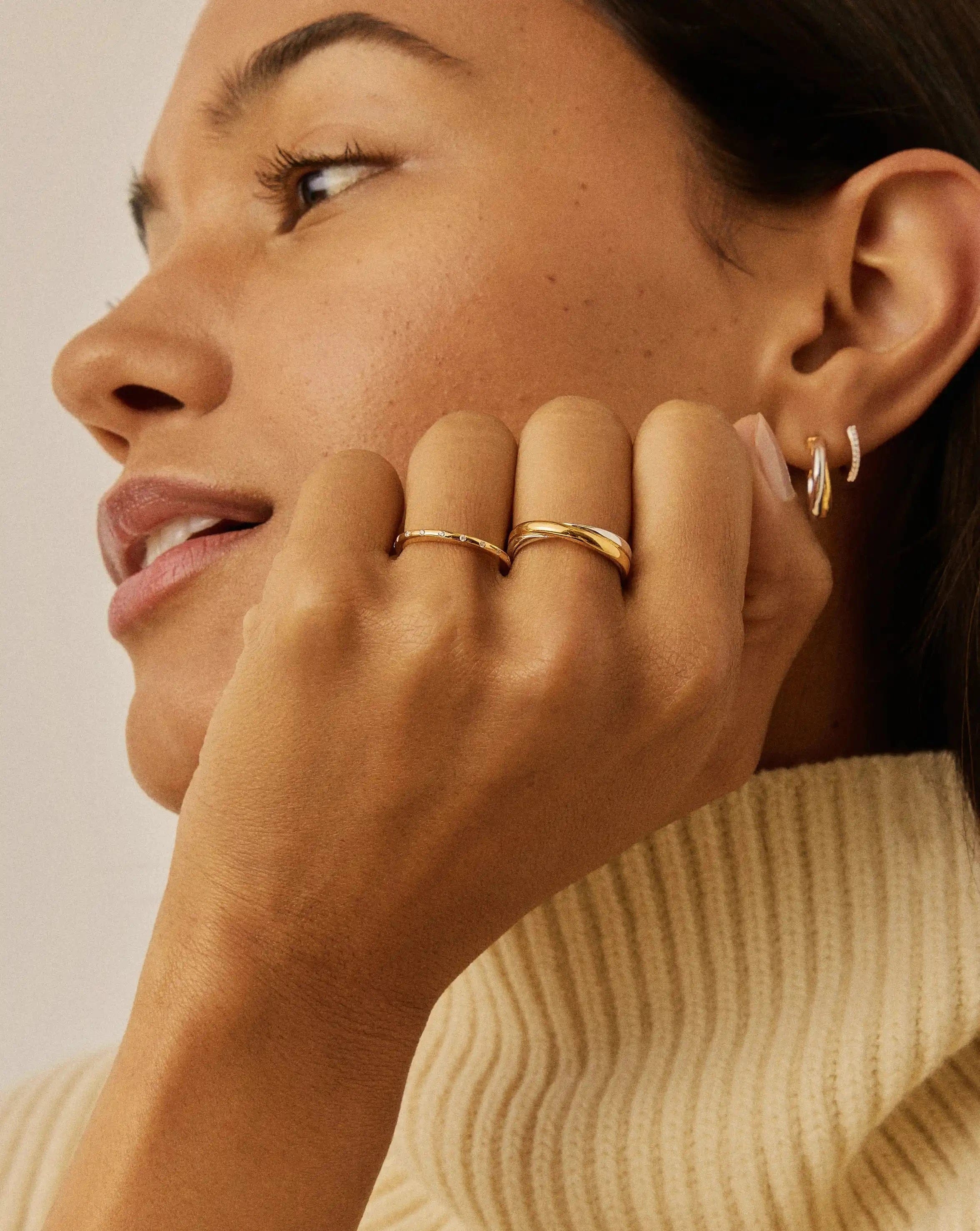 RING Solar Studded Ring | 18ct Gold Vermeil/Cubic Zirconia