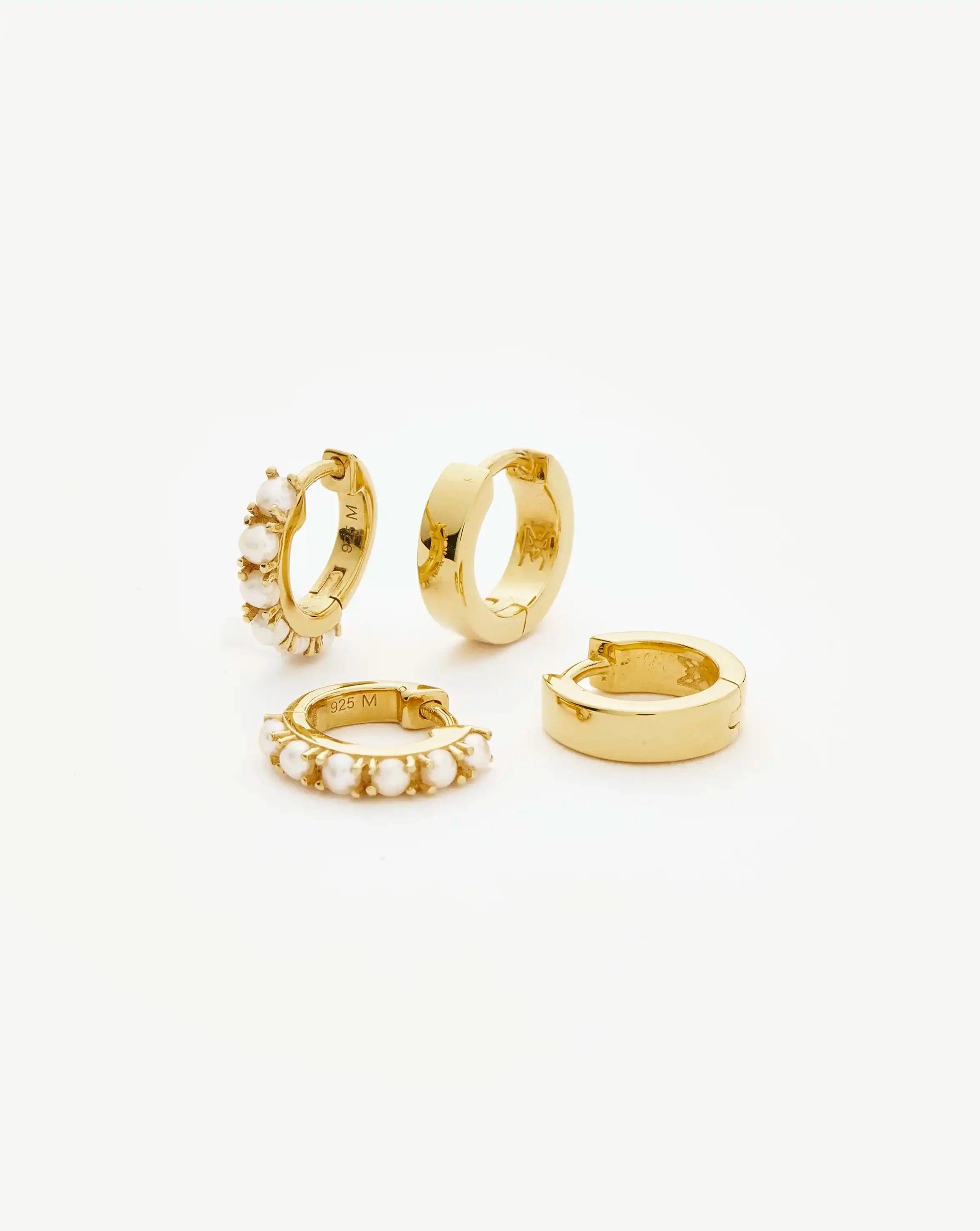Pearl The Pearl - fect Duo Earring Set | 18k Gold Plated Vermeil / Pearl
