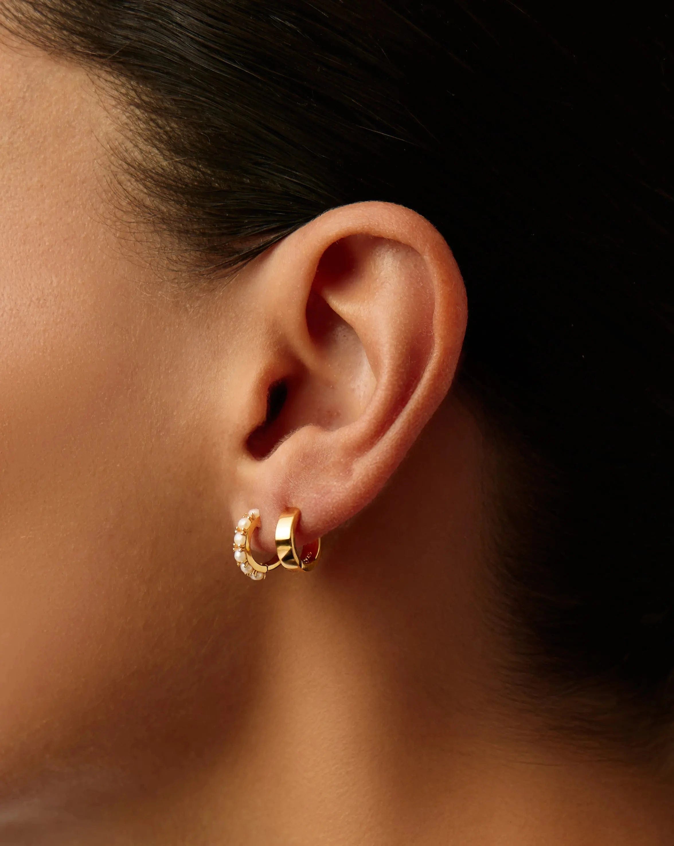 Pearl The Pearl - fect Duo Earring Set | 18k Gold Plated Vermeil / Pearl