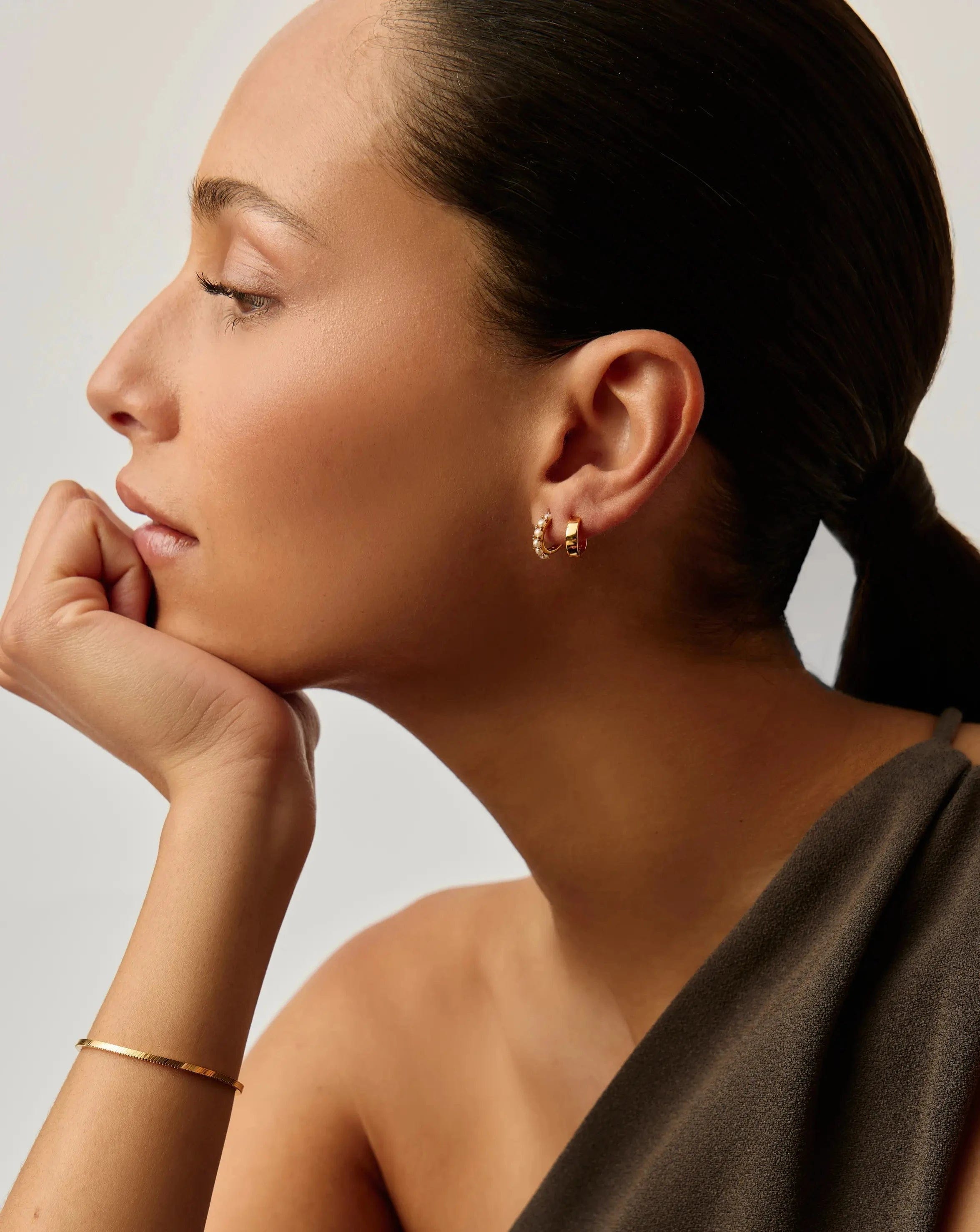 Pearl The Pearl - fect Duo Earring Set | 18k Gold Plated Vermeil / Pearl