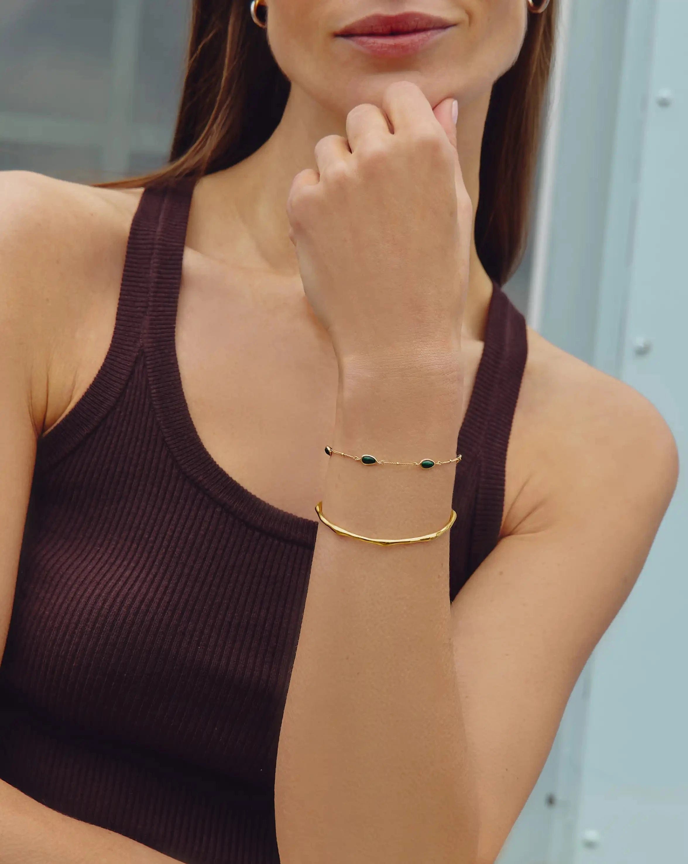 Magma Gemstone Charm Bracelet | 18ct Gold Vermeil on Recycled Sterling Silver