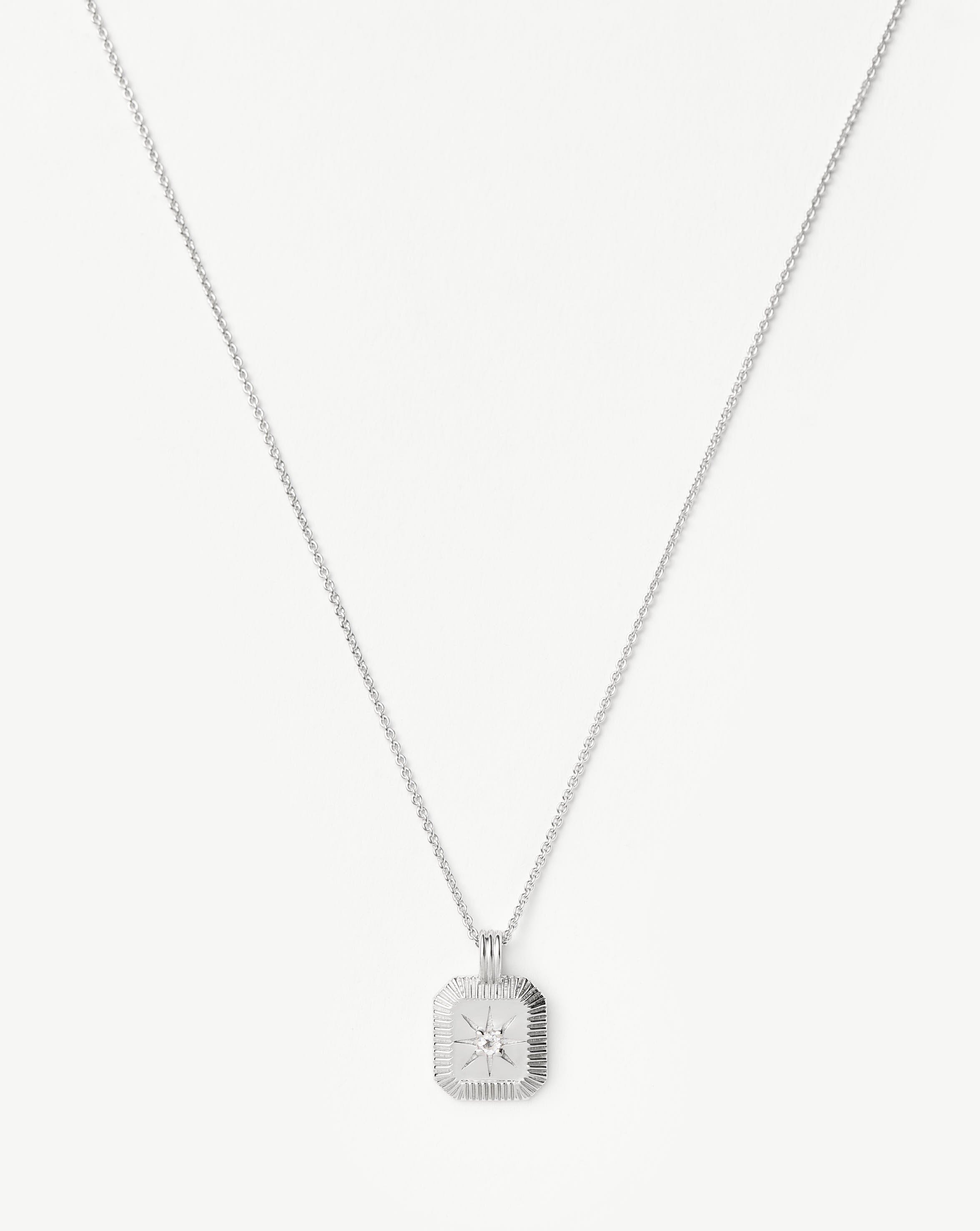 April Birthstone Pendant Necklace | Crystal/Sterling Silver