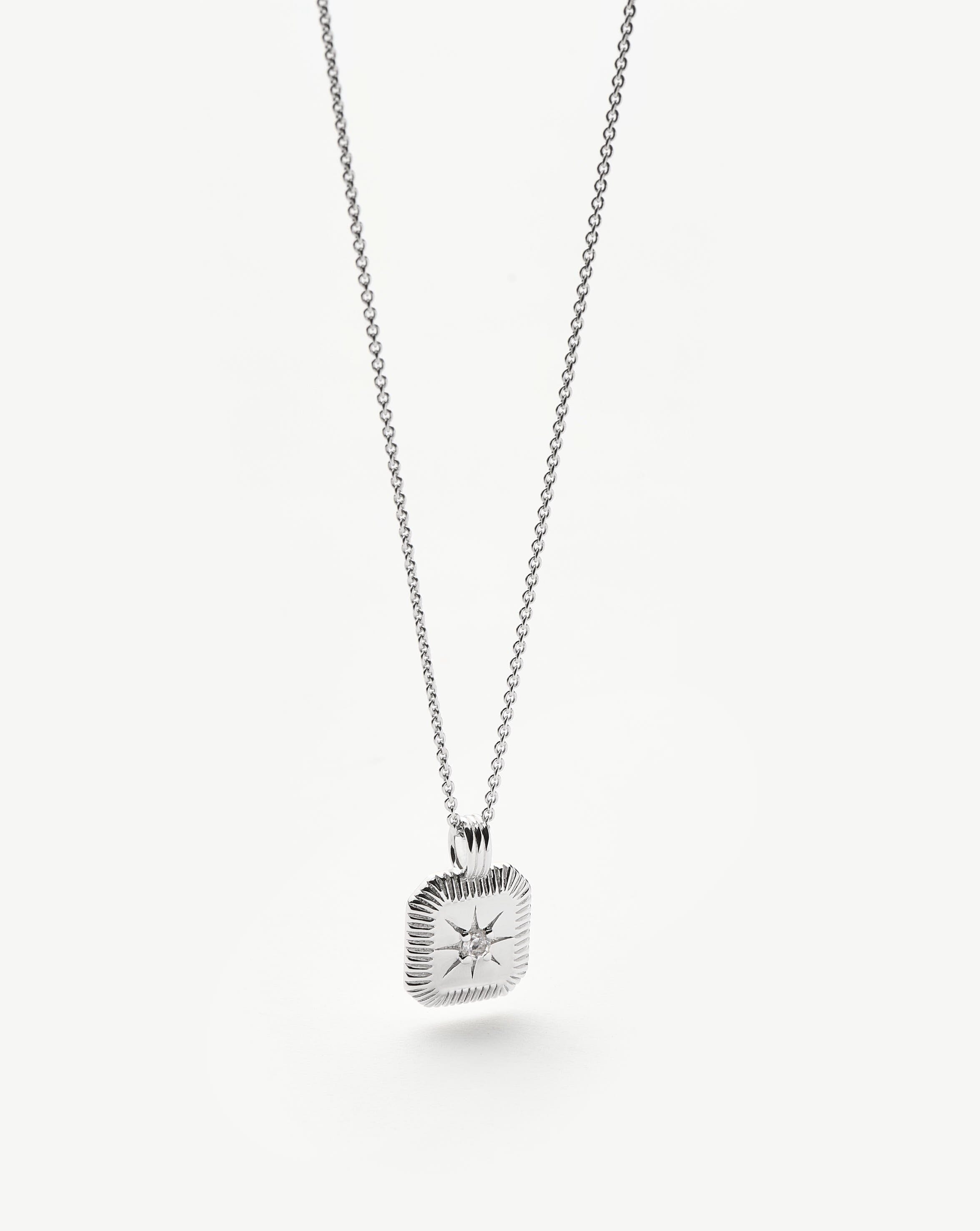 April Birthstone Pendant Necklace | Crystal/Sterling Silver