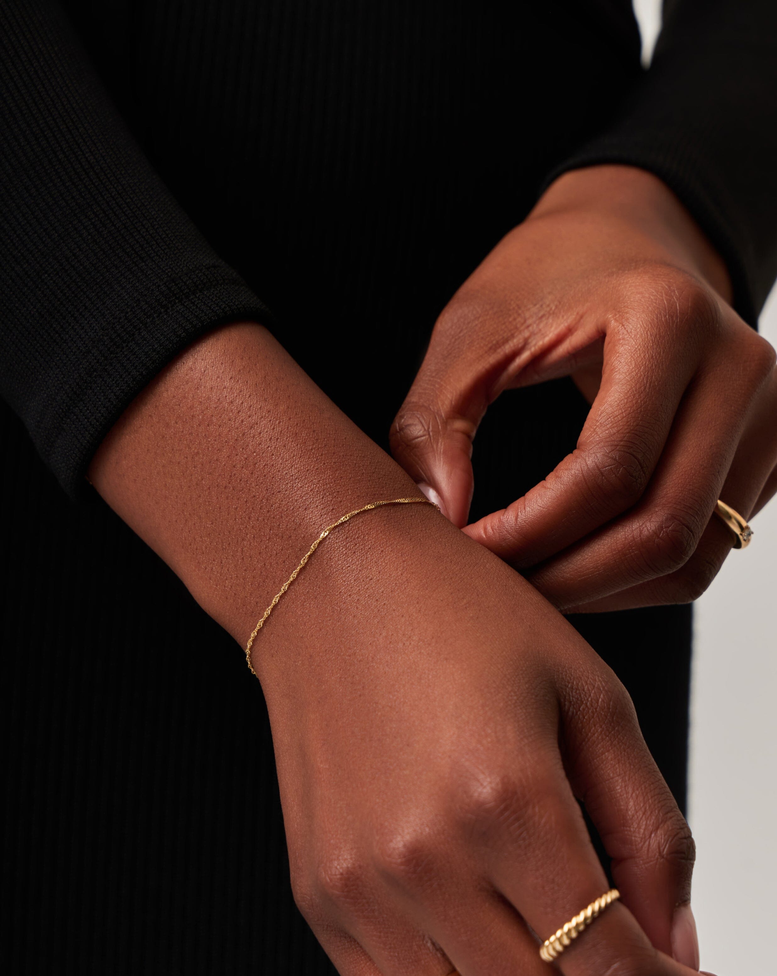 Solid Gold Twisted Chain Bracelet | 14ct Solid Gold