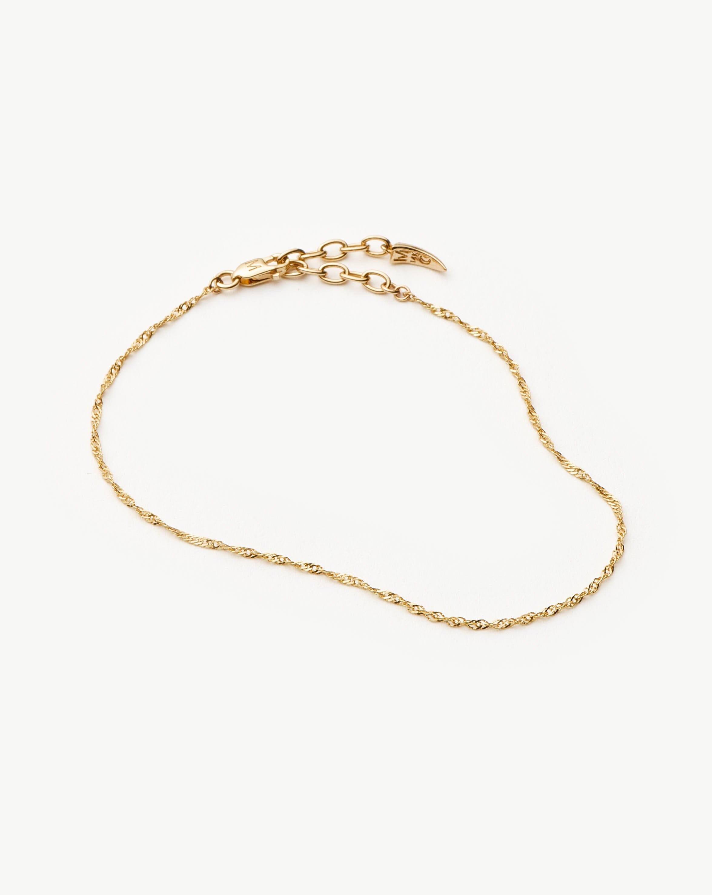 Solid Gold Twisted Chain Bracelet | 14ct Solid Gold