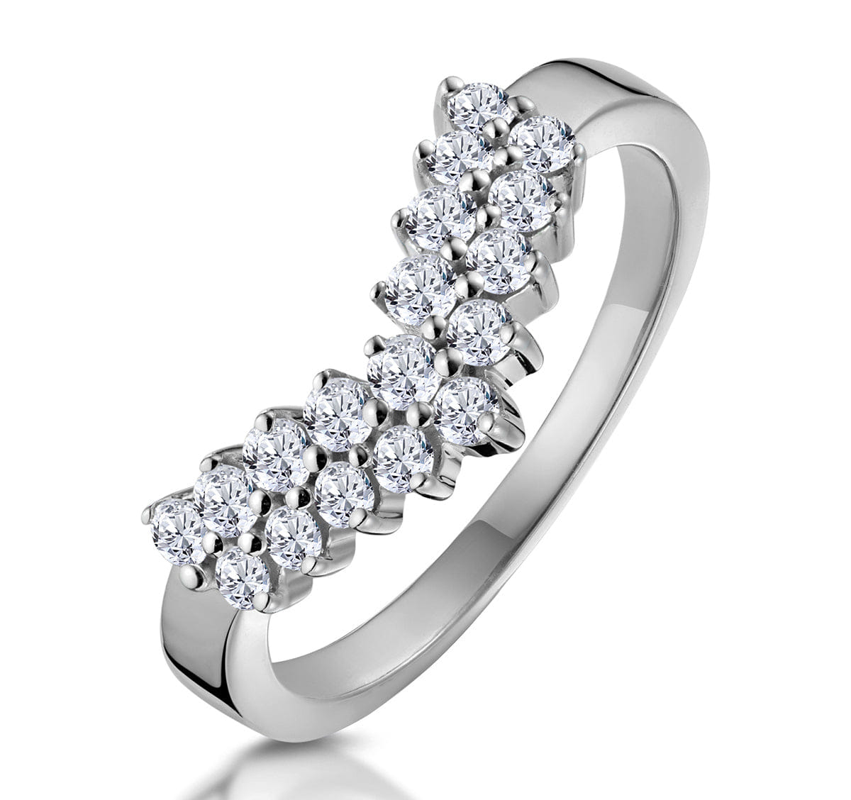 WISHBONE Diamond Wishbone Ring 0.45ct in 9K White Gold