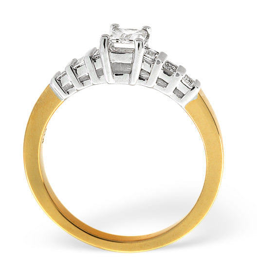 Solitaire With Shoulders Ring 0.79CT Lab Diamond 18K Yellow Gold