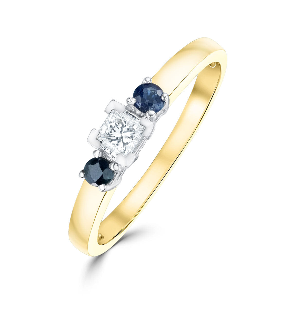 Diamond Lab Diamond 0.33ct And Sapphire 18K Gold Ring