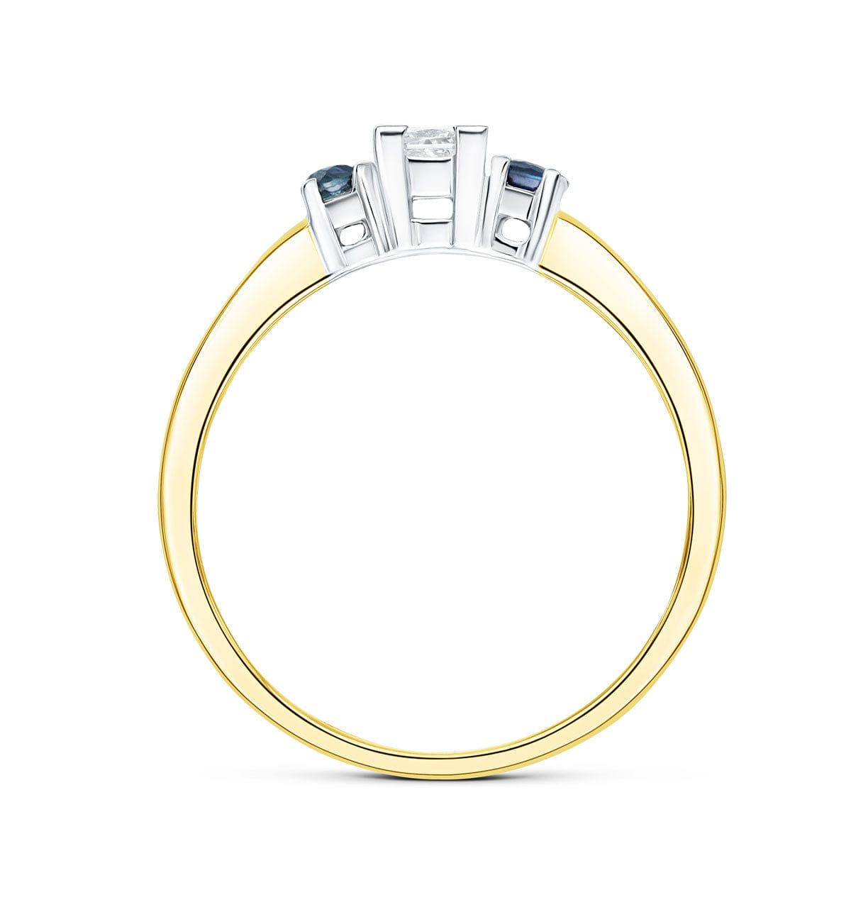 Diamond Lab Diamond 0.33ct And Sapphire 18K Gold Ring