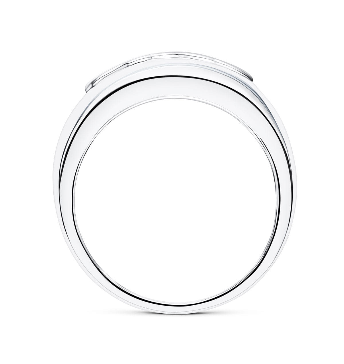 Diamond 18K White Gold Chunky Ladies Diamond Ring - SIZE M