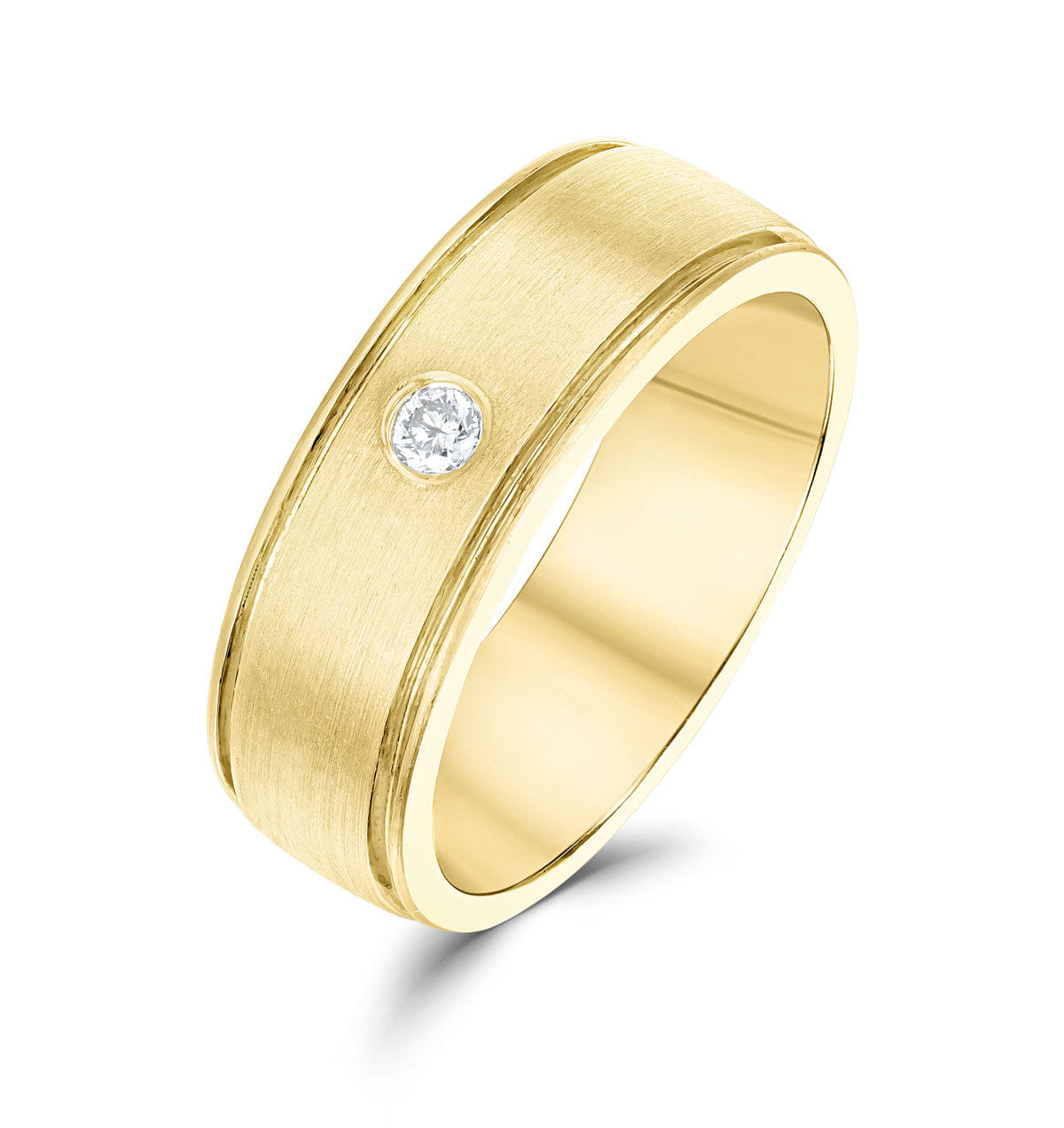 Diamond 18K Gold Single Stone Diamond Ring (0.05ct) - SIZE L