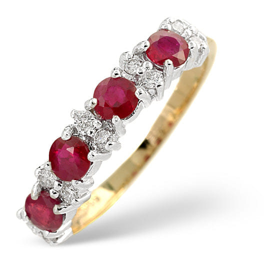 Diamond Ruby 0.78ct And Diamond 9K Gold Ring