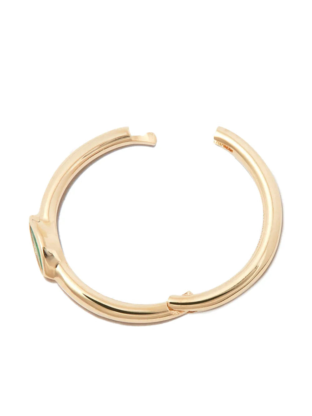 Jacquie Aiche 14kt yellow gold marquise emerald single hoop earring