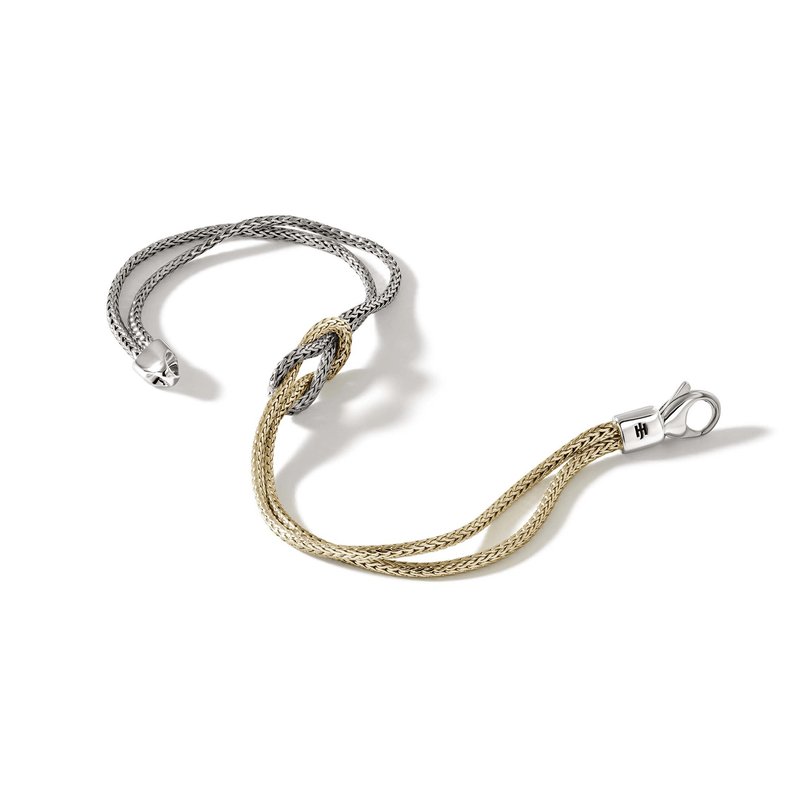 John Hardy Classic Chain Yellow Gold & Sterling Silver Double Row Bracelet, 1.8 mm