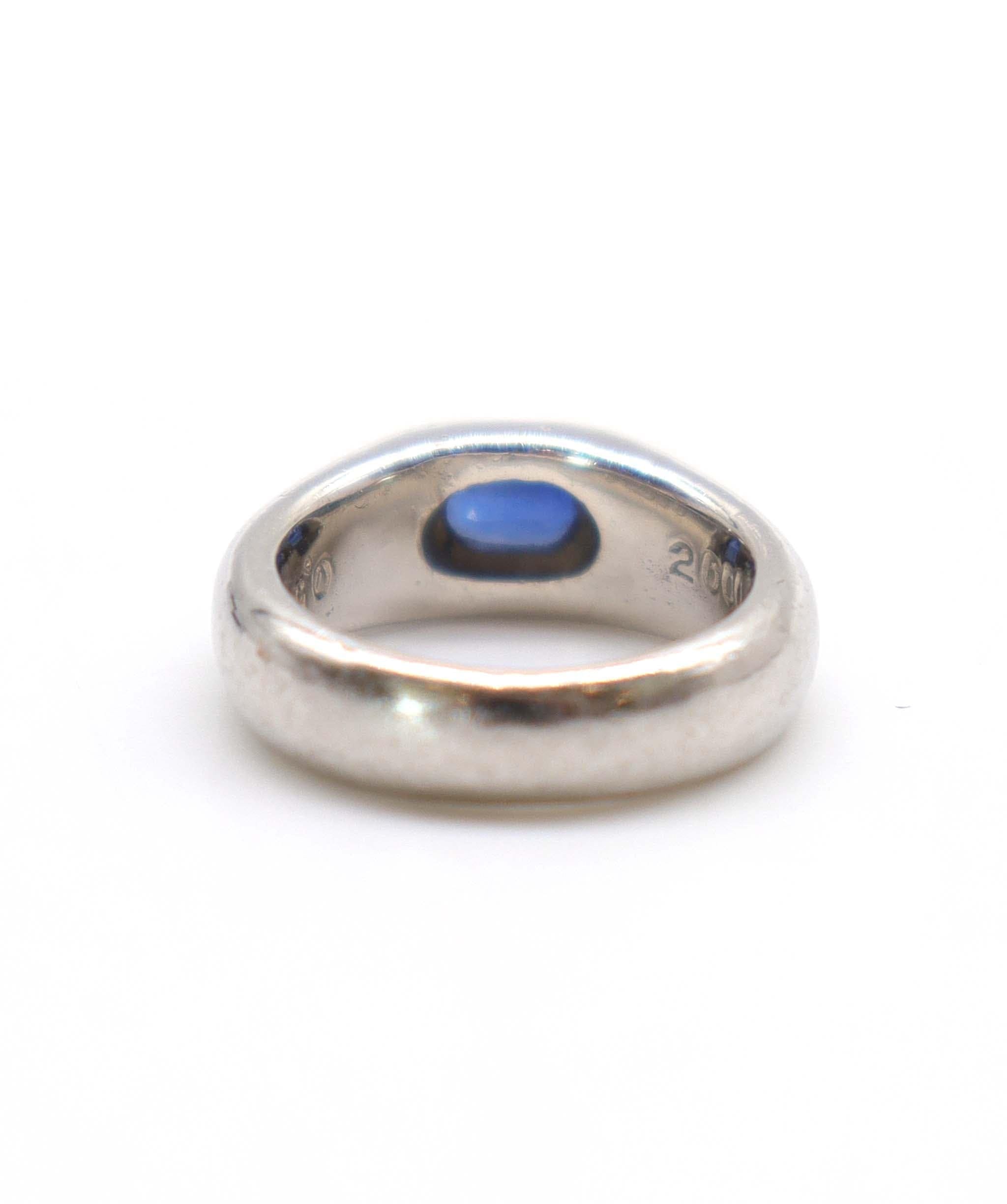 RING 0.5ct oval sapphire platinum ring size 40 DXBS4402