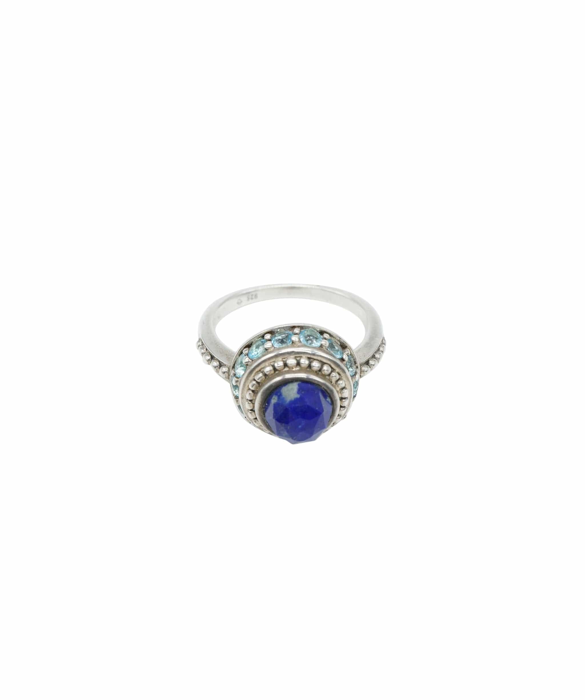 Blue topaz and Soda lite ring