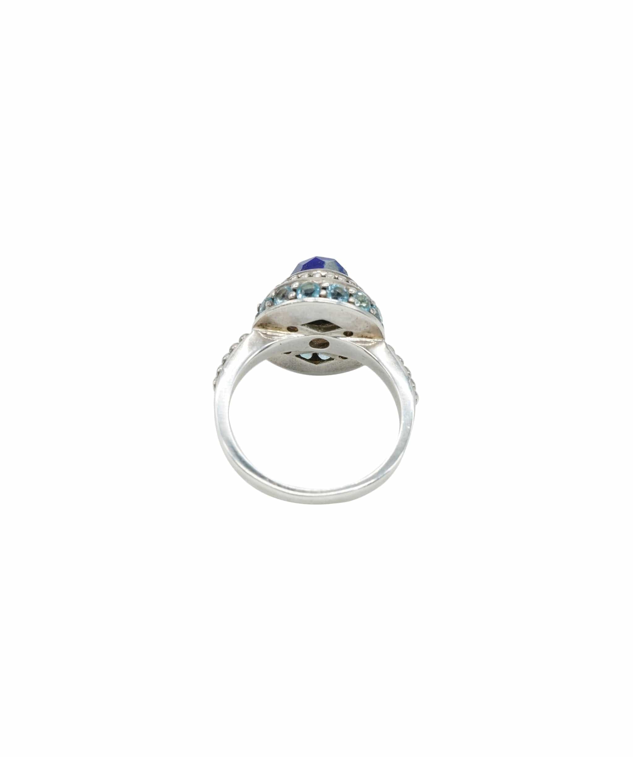 Blue topaz and Soda lite ring