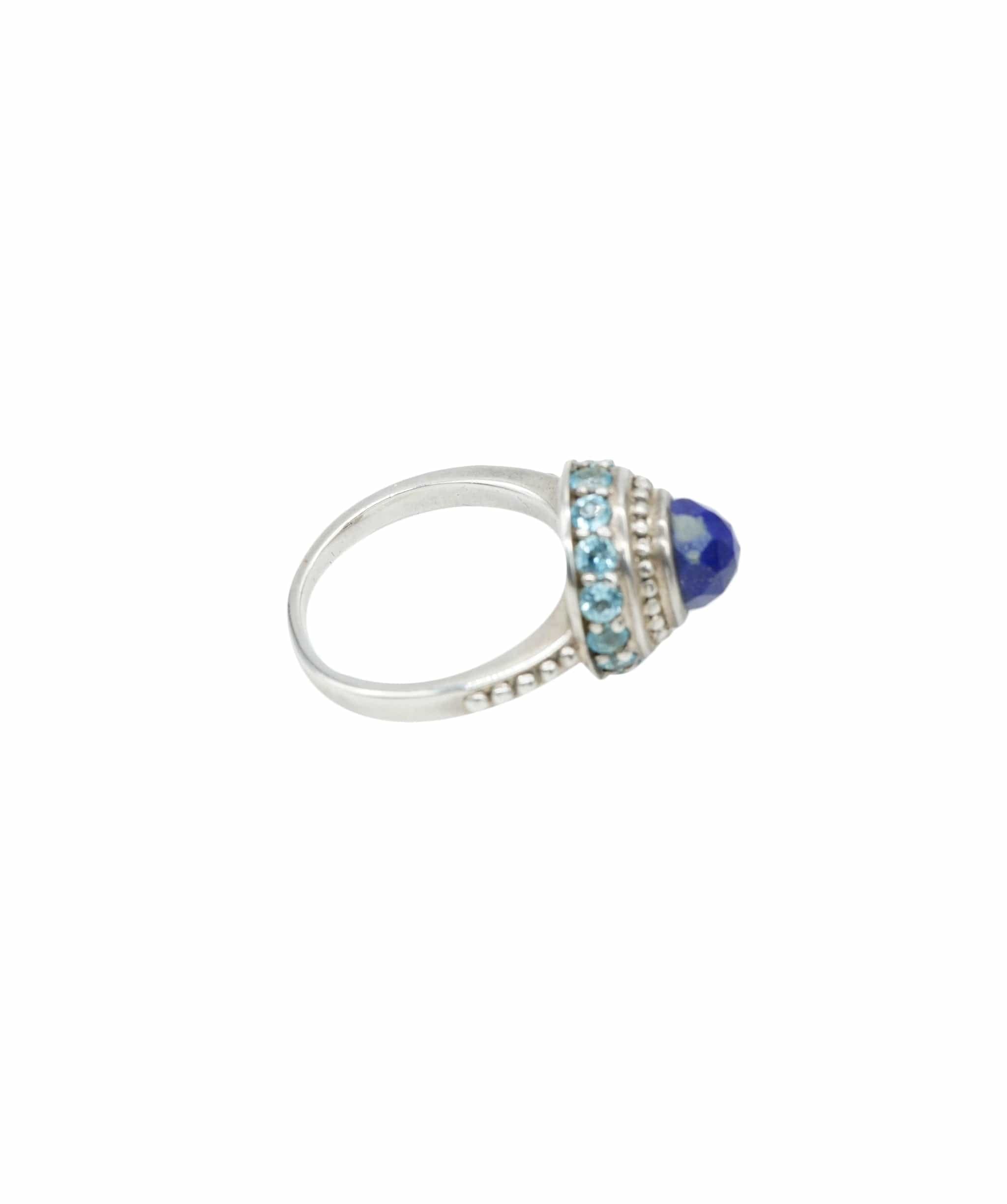Blue topaz and Soda lite ring