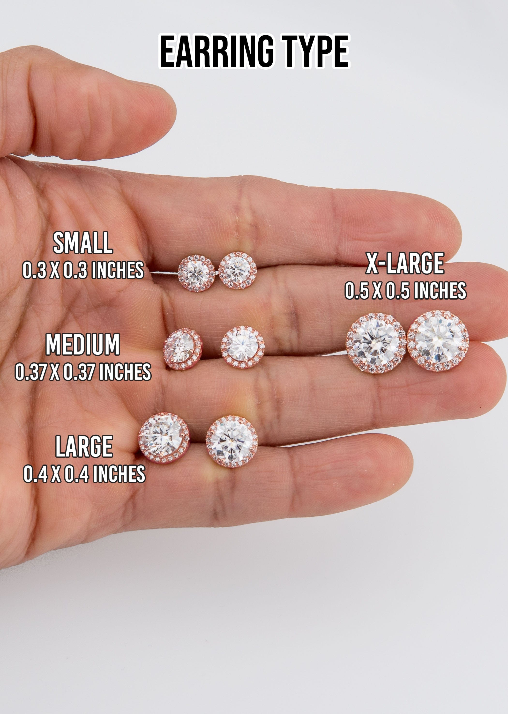 Manufacturer 47 Men's Jewelry - VVS Lab Diamond Halo Stud Earrings For Men | 14K Rose Gold