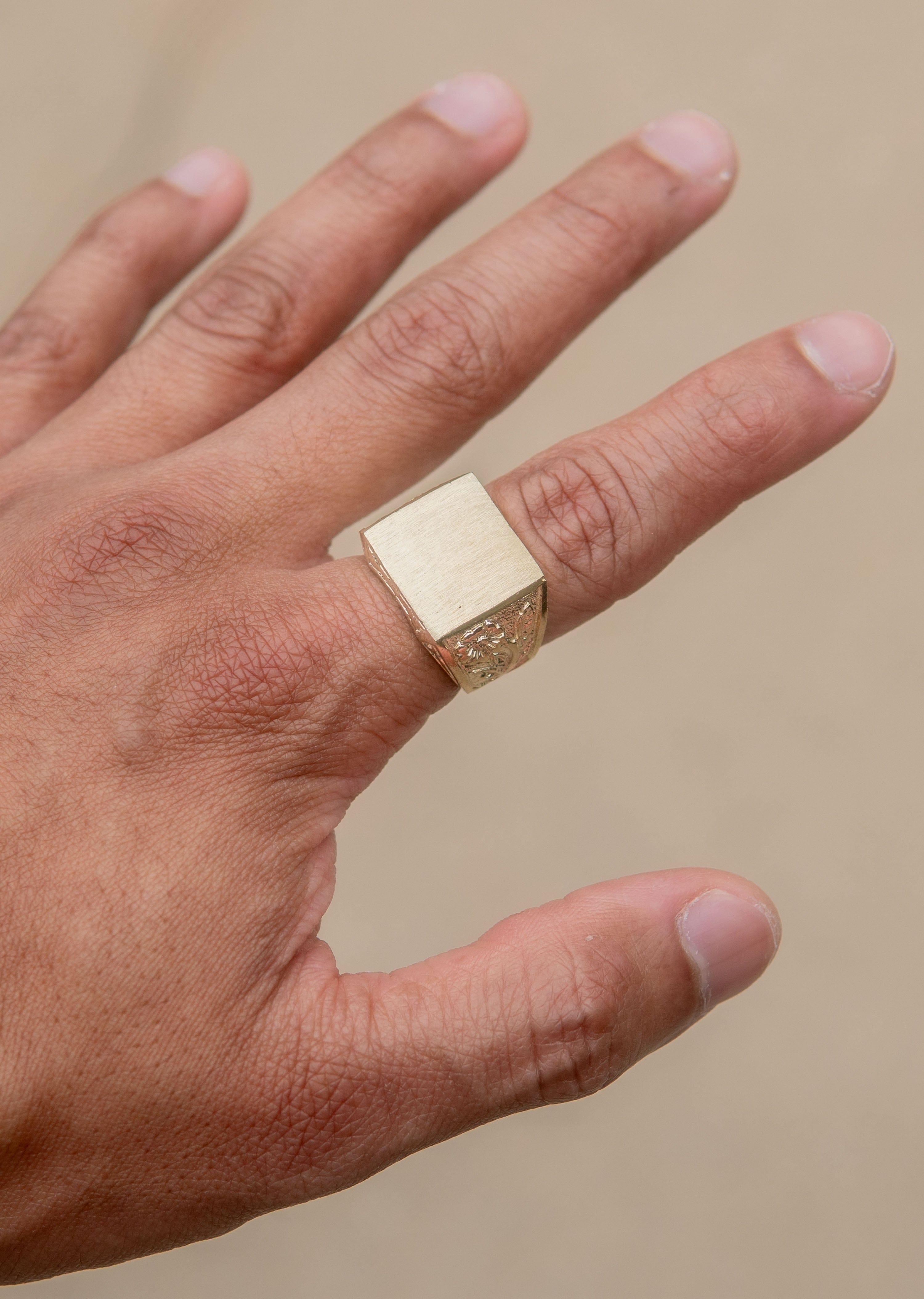 Manufacturer 1 Mens Signet Ring - 10K Gold | 11.3 Grams