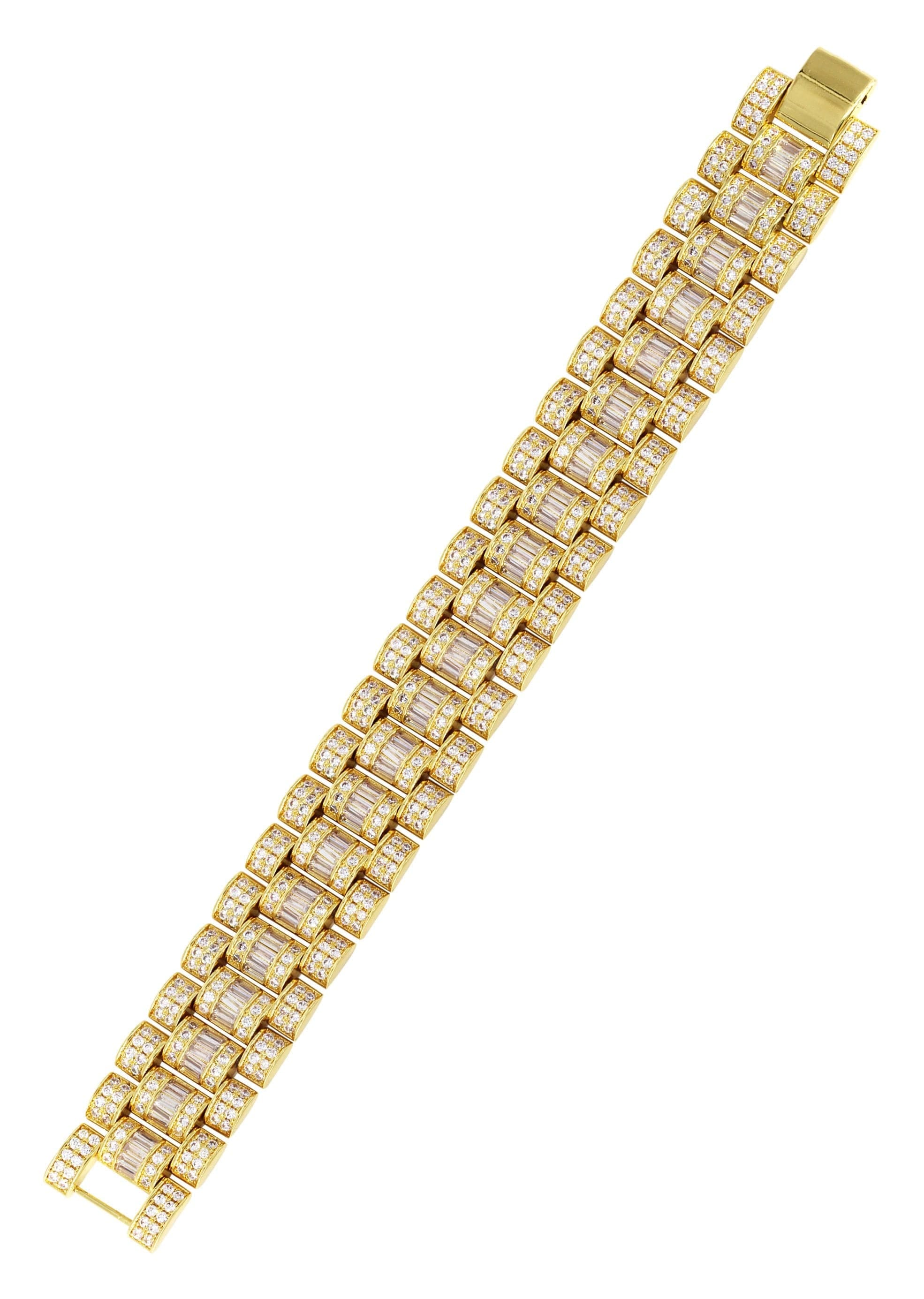 Manufacturer 31 Baguette Presidential Bracelet Gold Plated