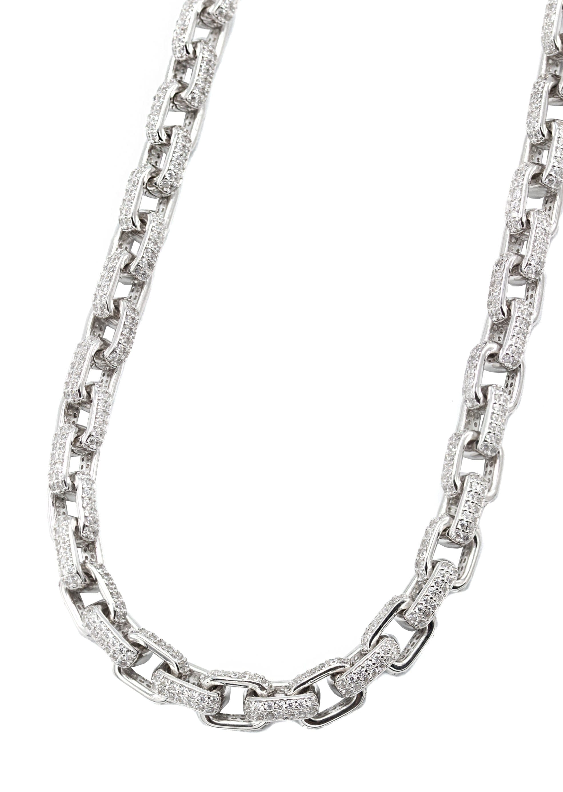 Manufacturer 43 Silver Chain - Iced Out Hermes Chain Silver
