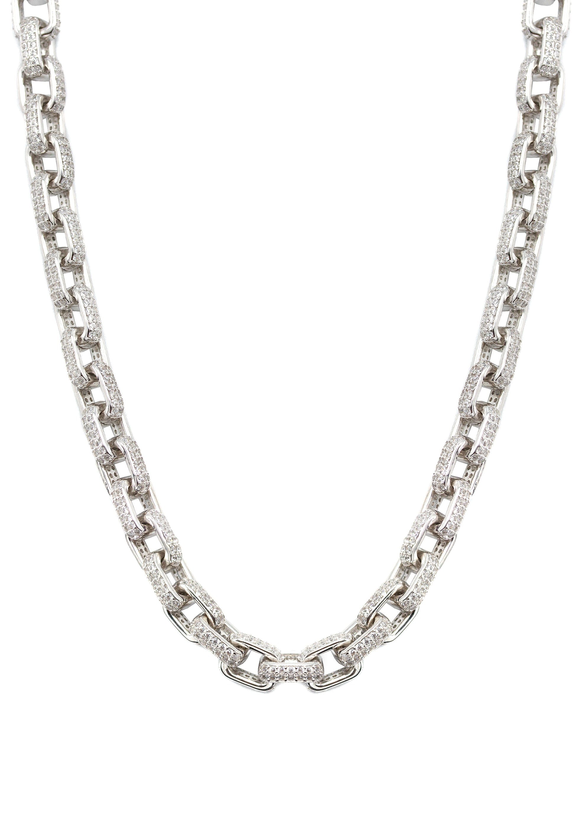 Manufacturer 43 Silver Chain - Iced Out Hermes Chain Silver