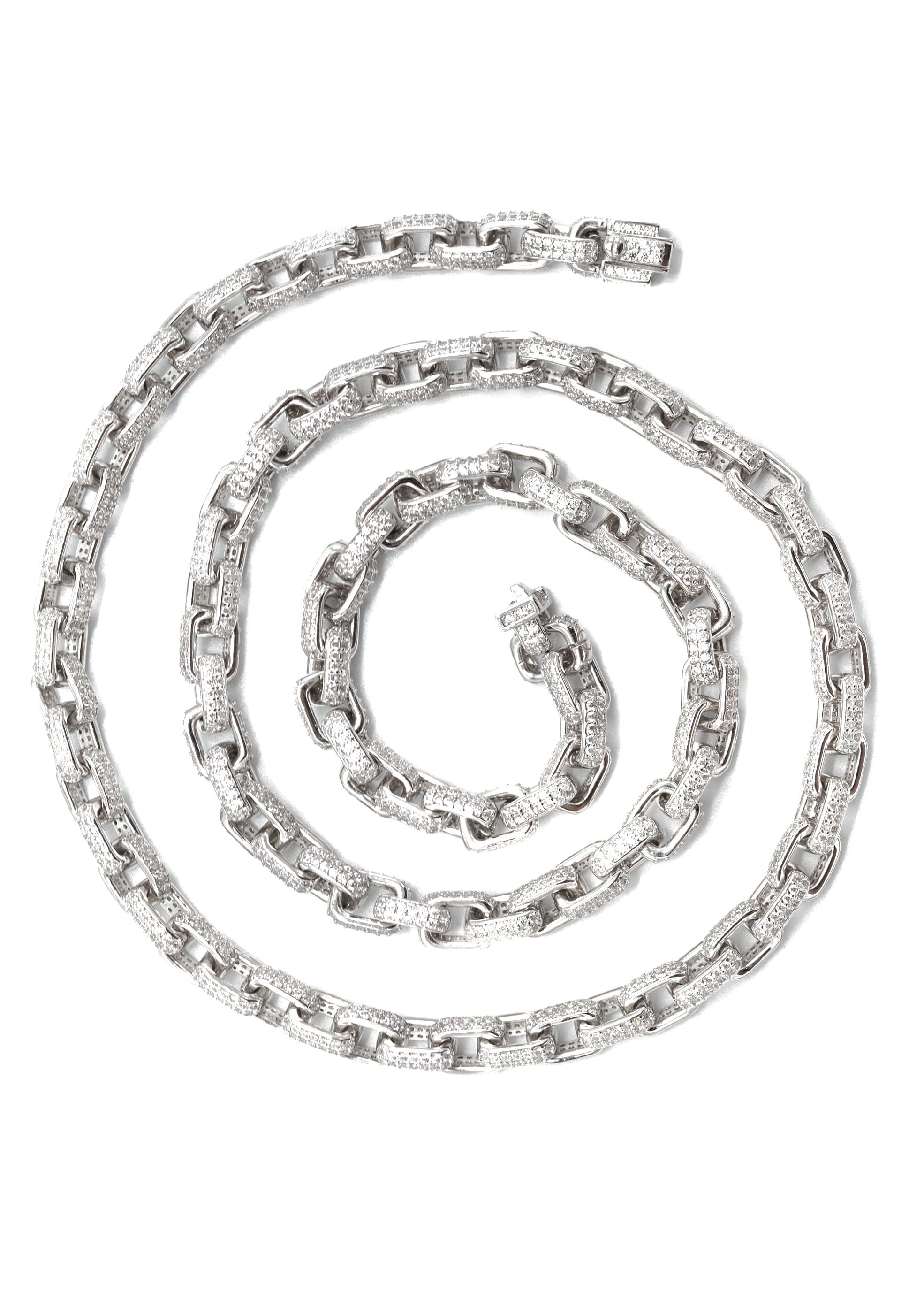 Manufacturer 43 Silver Chain - Iced Out Hermes Chain Silver