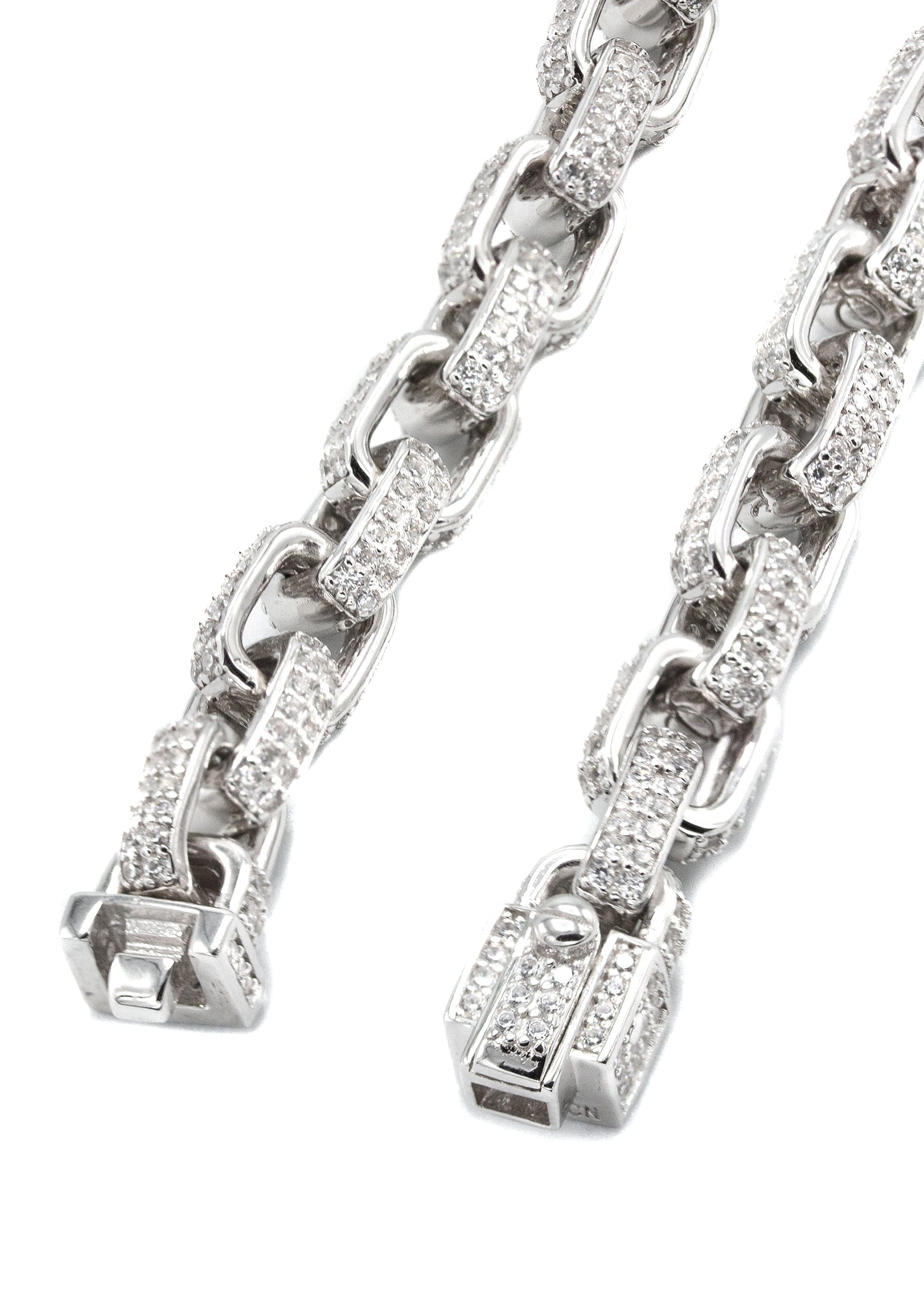 Manufacturer 43 Silver Chain - Iced Out Hermes Chain Silver