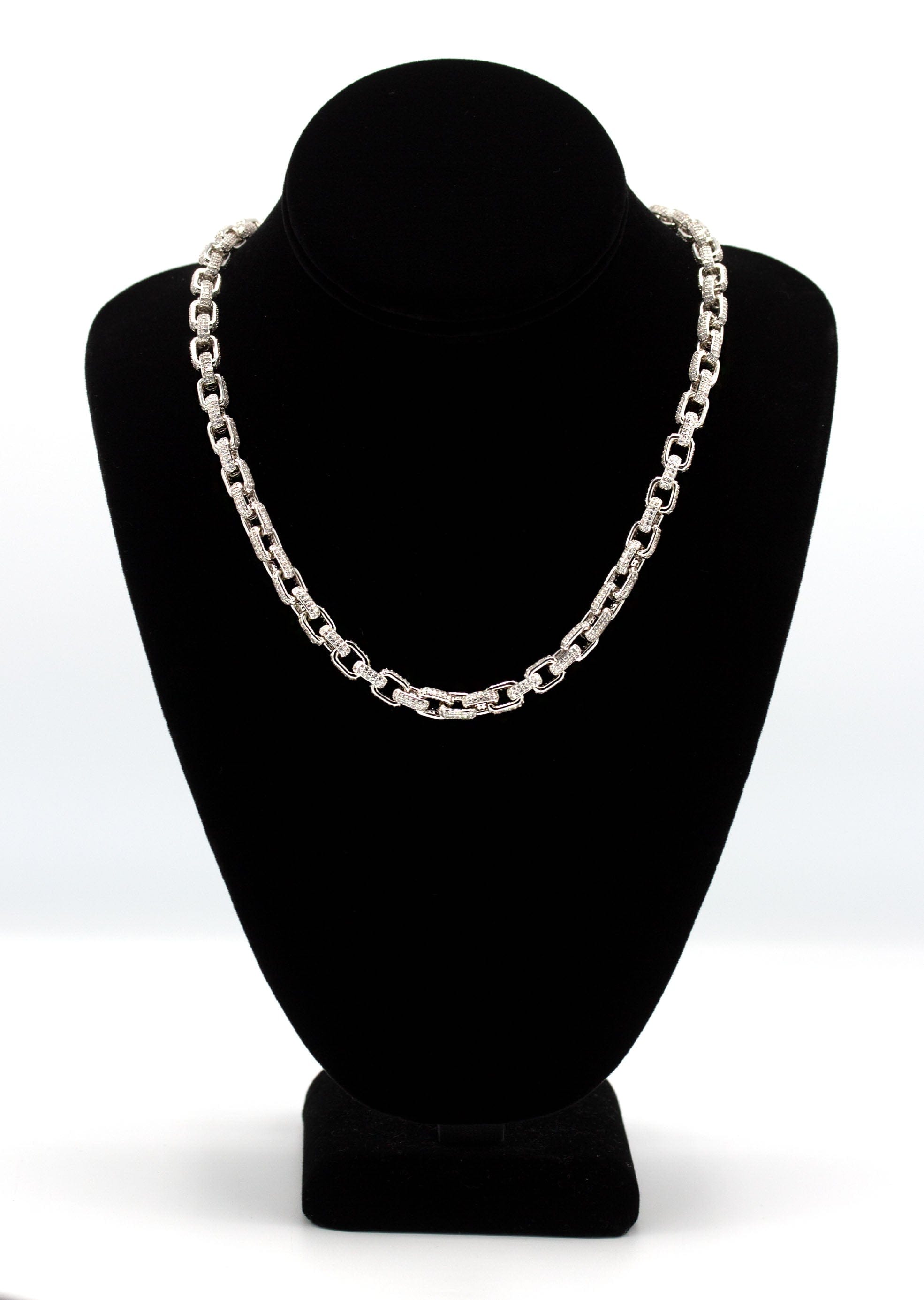 Manufacturer 43 Silver Chain - Iced Out Hermes Chain Silver
