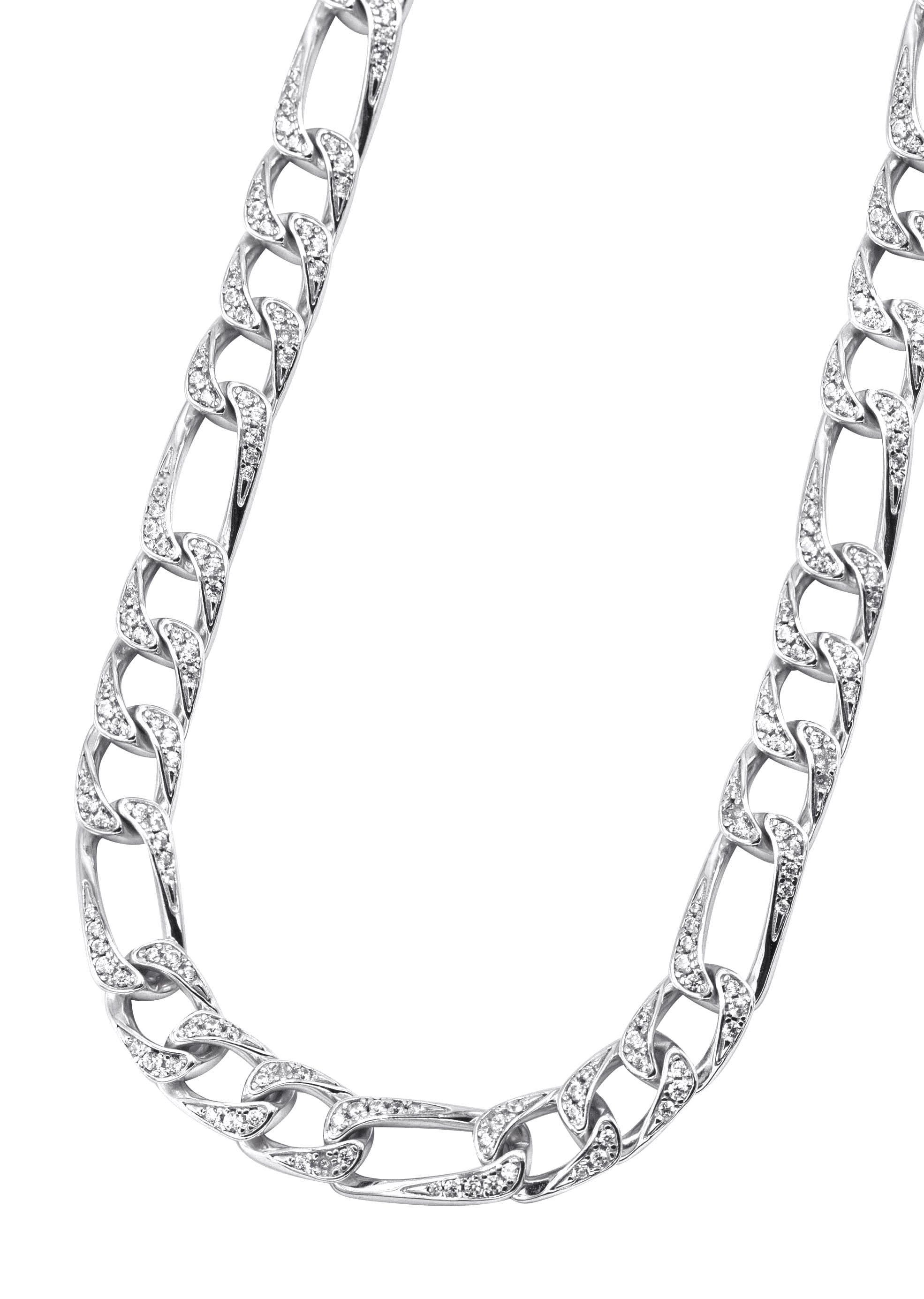Manufacturer 43 Silver Chain - Iced Out Figaro Chain