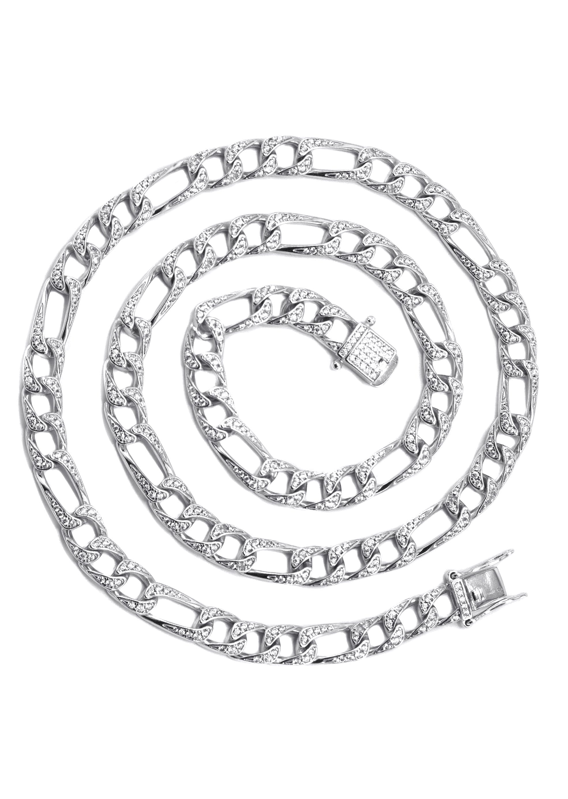 Manufacturer 43 Silver Chain - Iced Out Figaro Chain