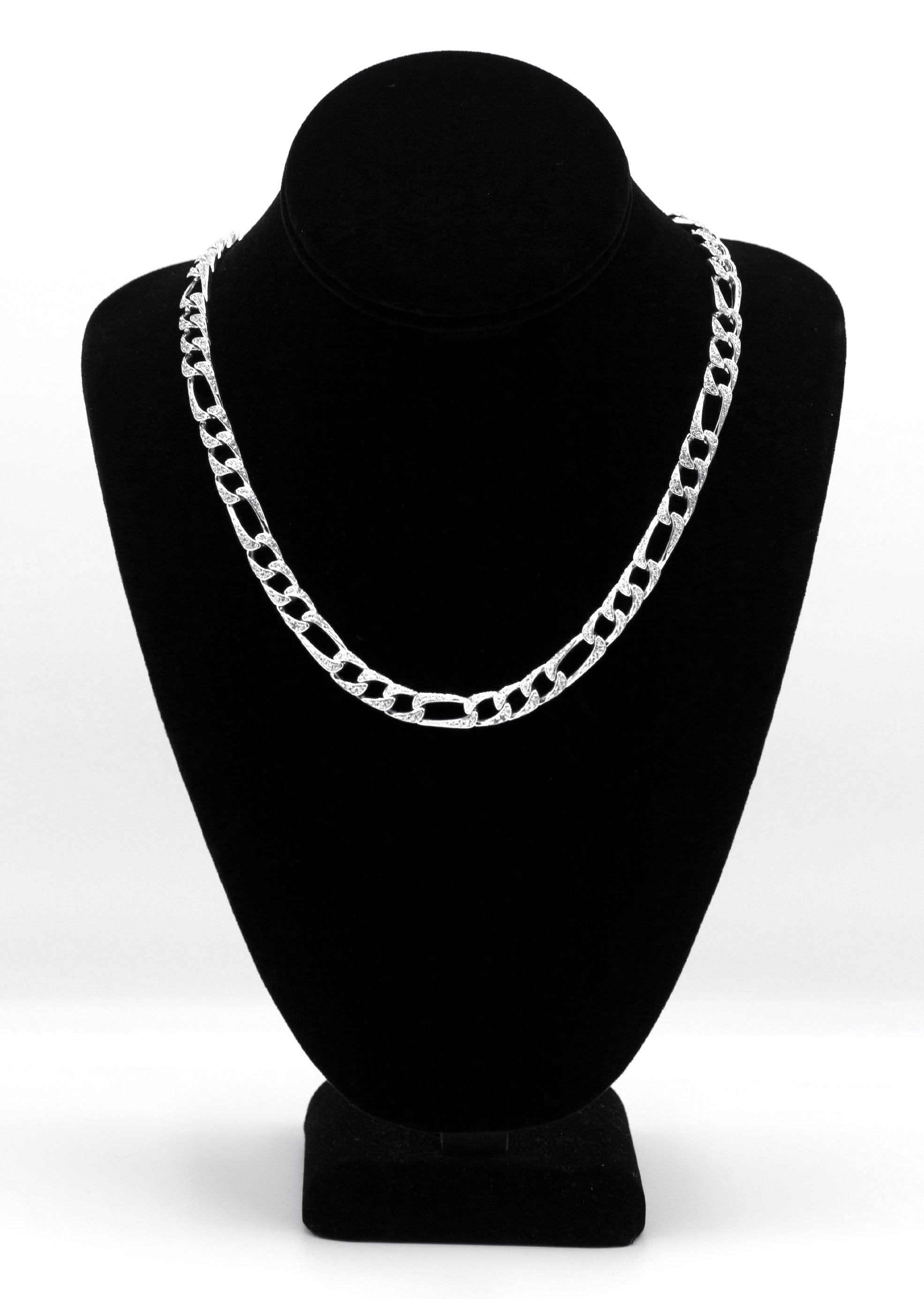 Manufacturer 43 Silver Chain - Iced Out Figaro Chain