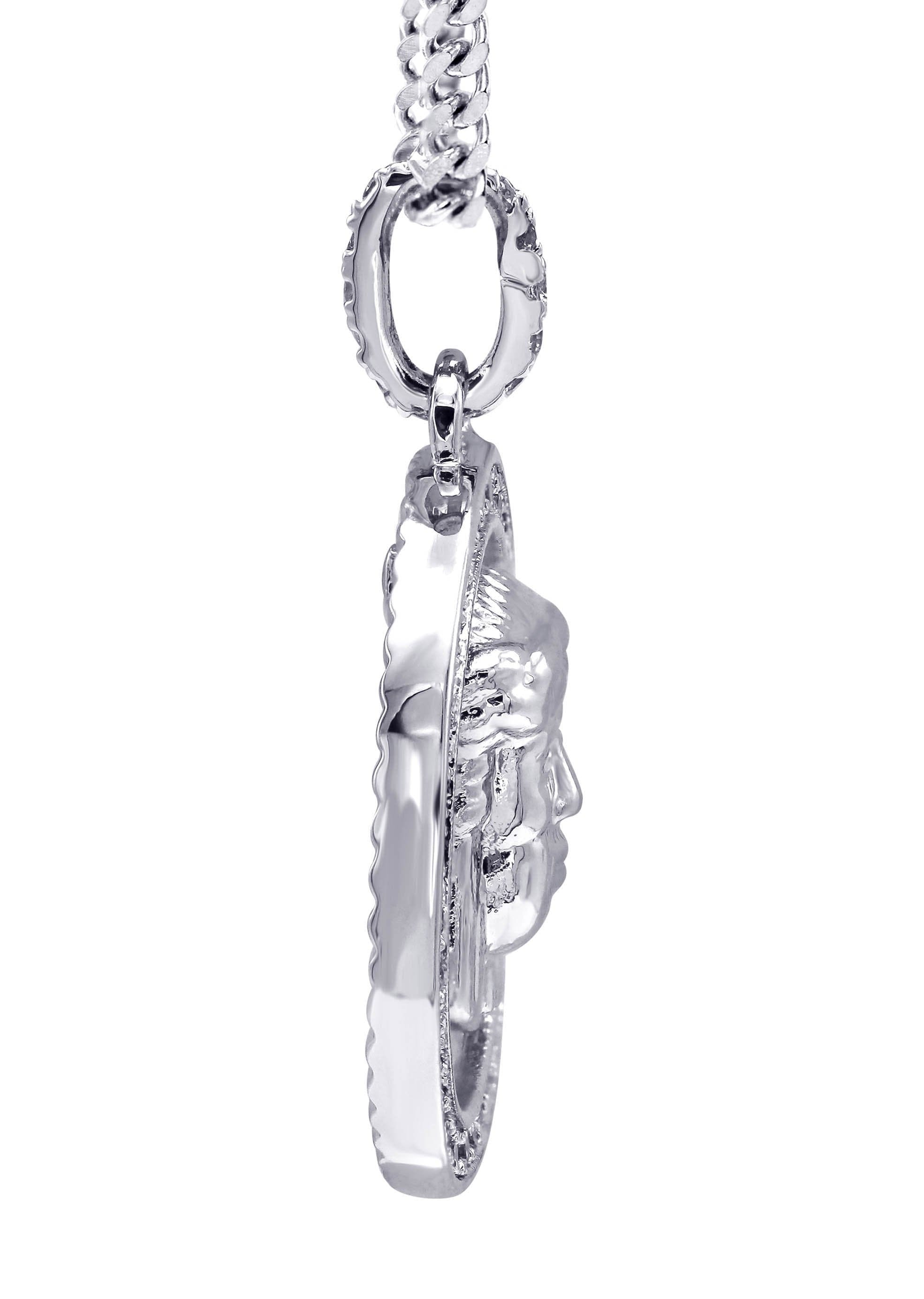 Manufacturer 30 White Gold Plated Cuban Link Chain & Jesus Head Pendant | Appx. 15.8 Grams