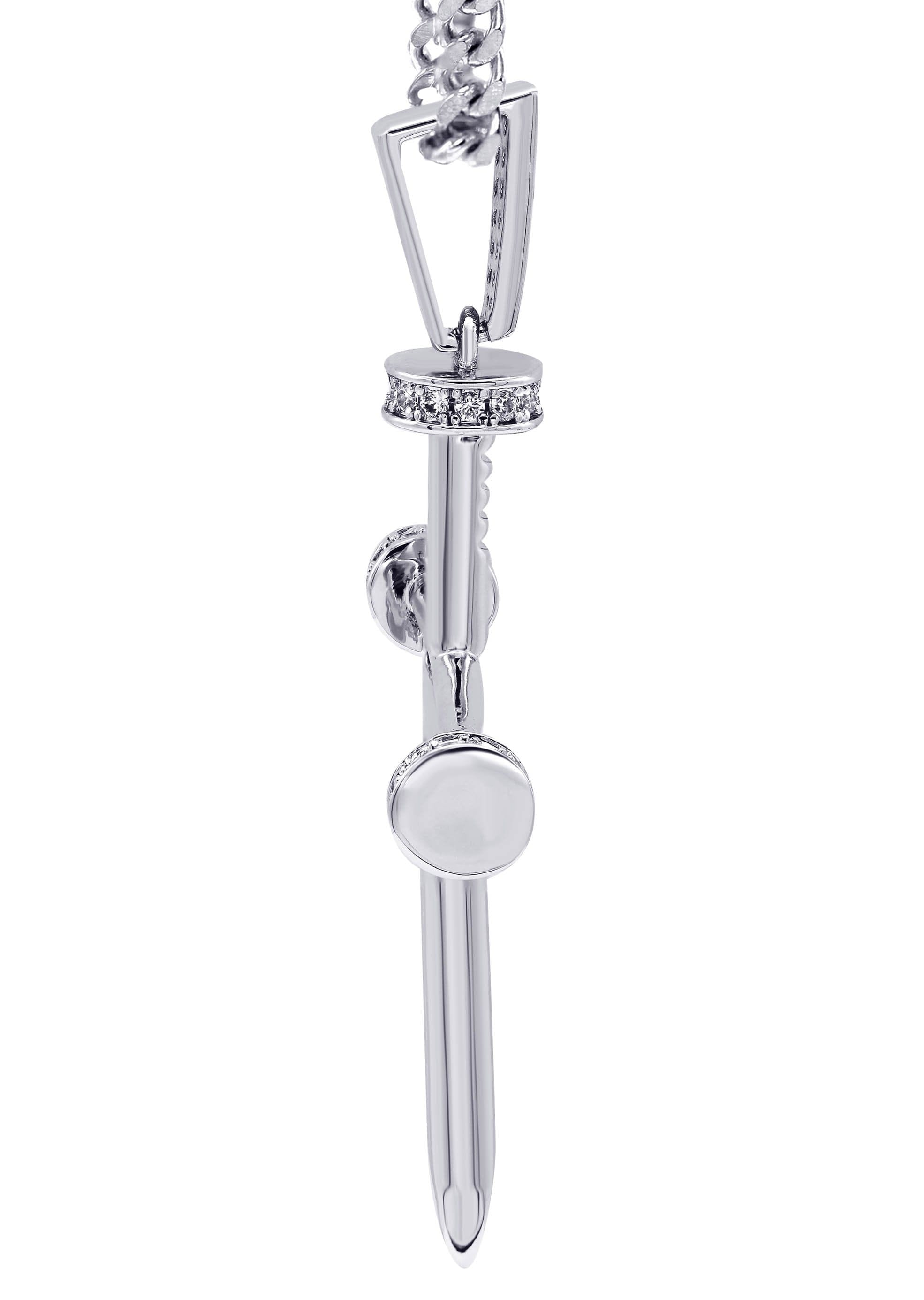 Manufacturer 30 White Gold Plated Cuban Link Chain & Cross Pendant | Appx. 14.5 Grams