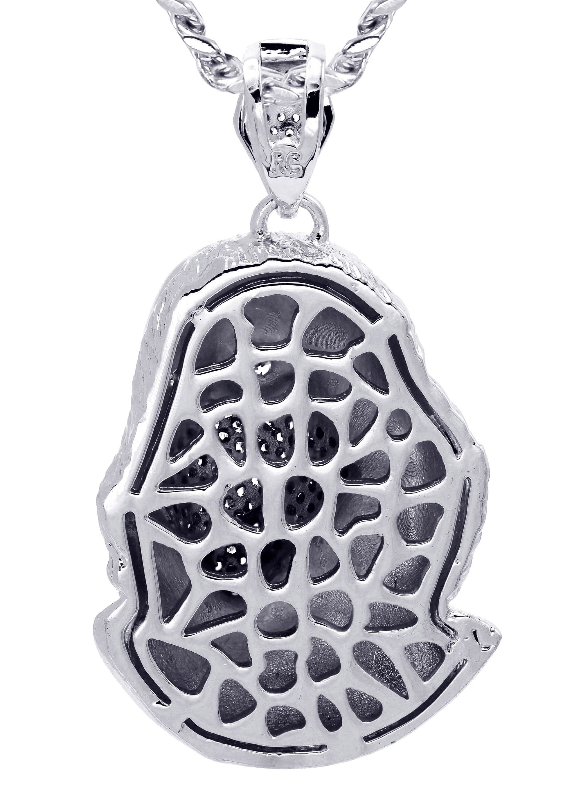 Manufacturer 30 White Gold Plated Cuban Link Chain & Masked Benjamin Franklin Pendant | Appx. 31.7 Grams