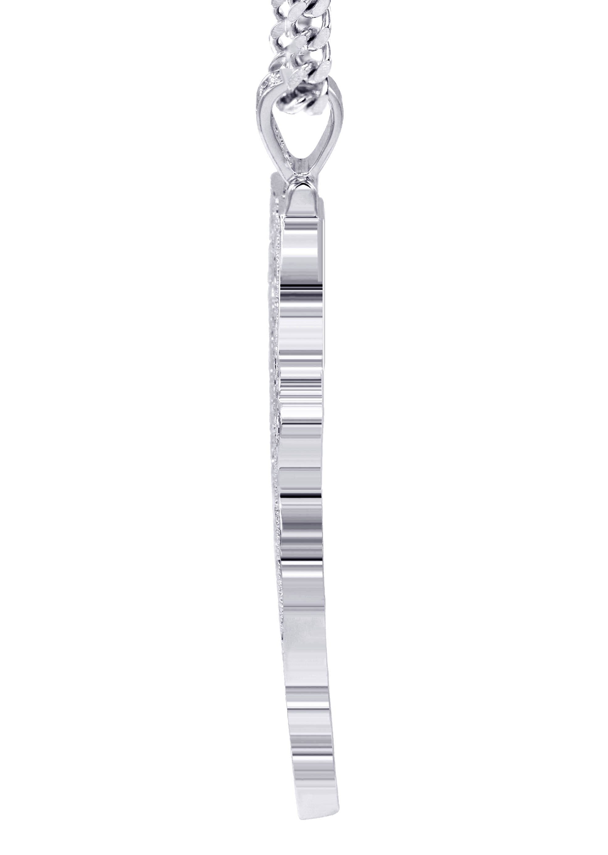 Manufacturer 30 White Gold Plated Cuban Link Chain & Jesus Head Pendant | Appx. 46.5 Grams