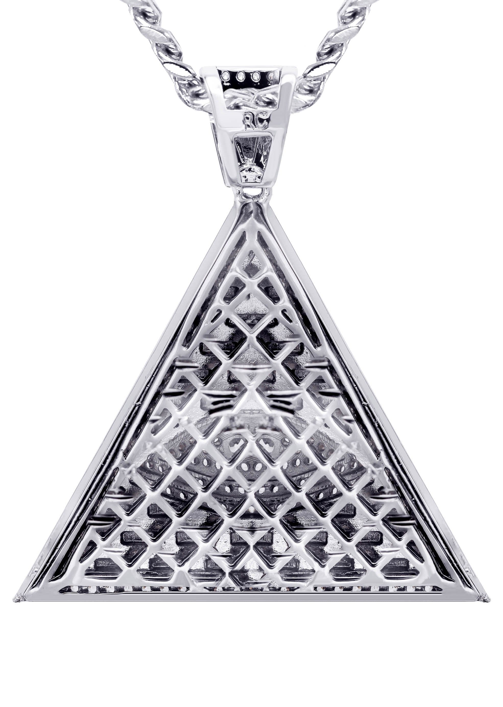 Manufacturer 30 White Gold Plated Cuban Link Chain & Illuminate Pendant | Appx. 27.3 Grams