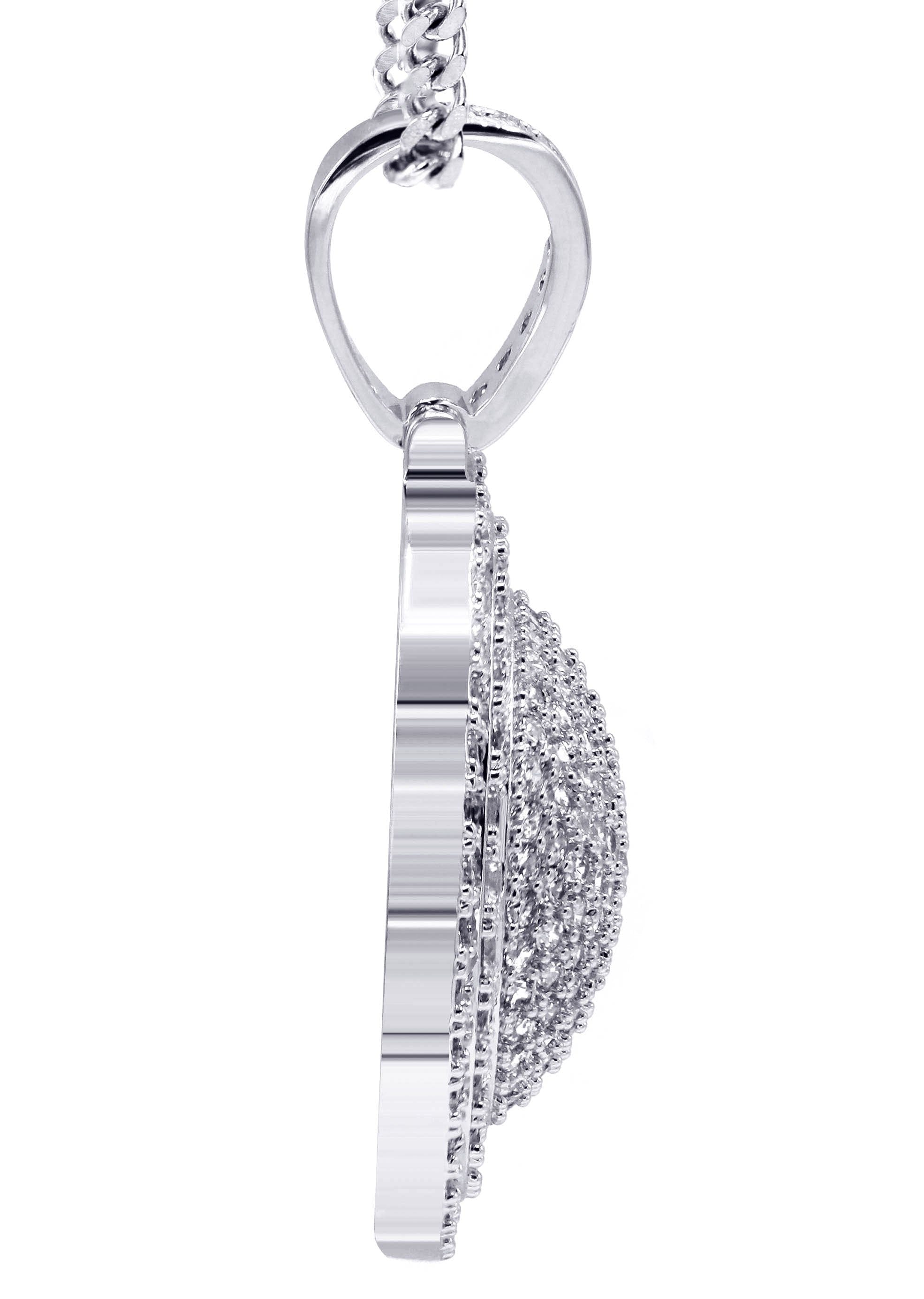 Manufacturer 30 White Gold Plated Cuban Link Chain & Dog Tag Pendant | Appx. 30.3 Grams