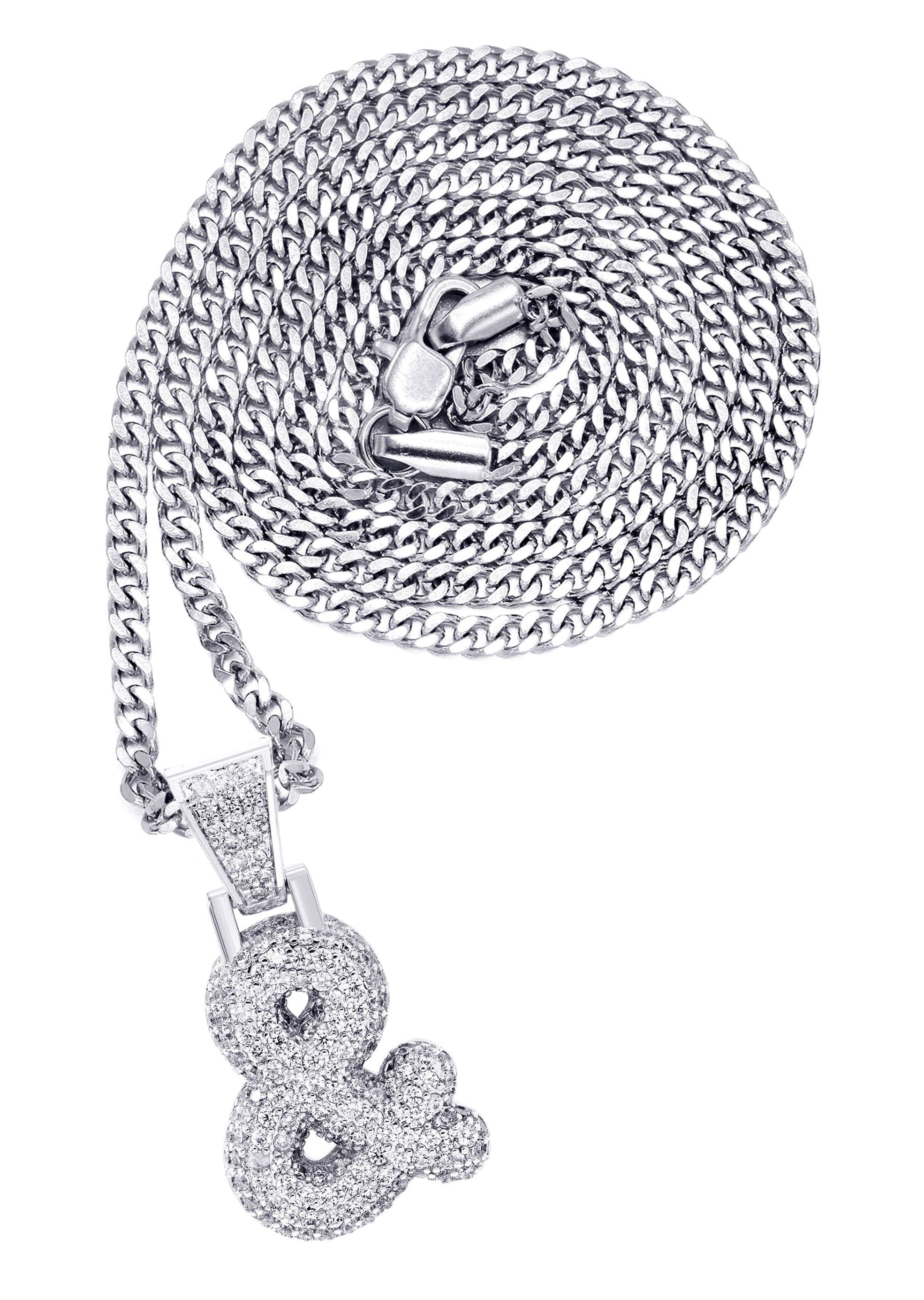 Manufacturer 30 White Gold Plated Cuban Link Chain & & Pendant | Appx. 15.8 Grams