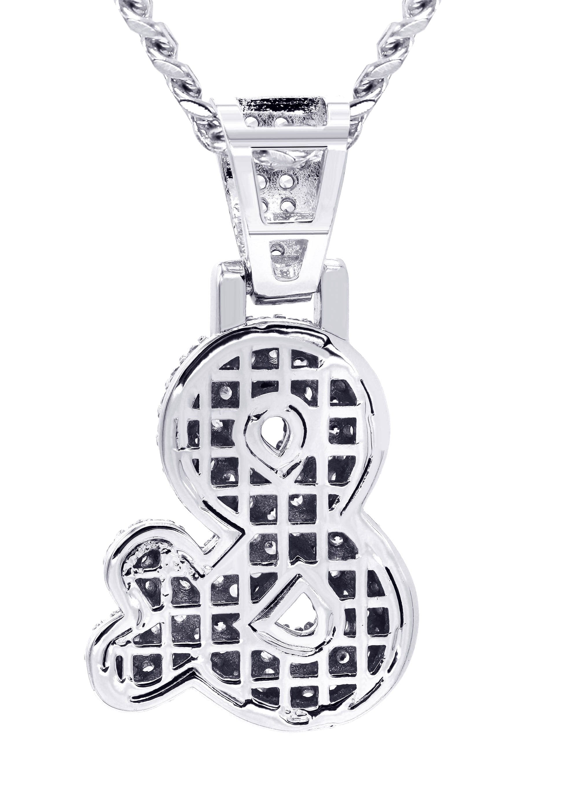 Manufacturer 30 White Gold Plated Cuban Link Chain & & Pendant | Appx. 15.8 Grams
