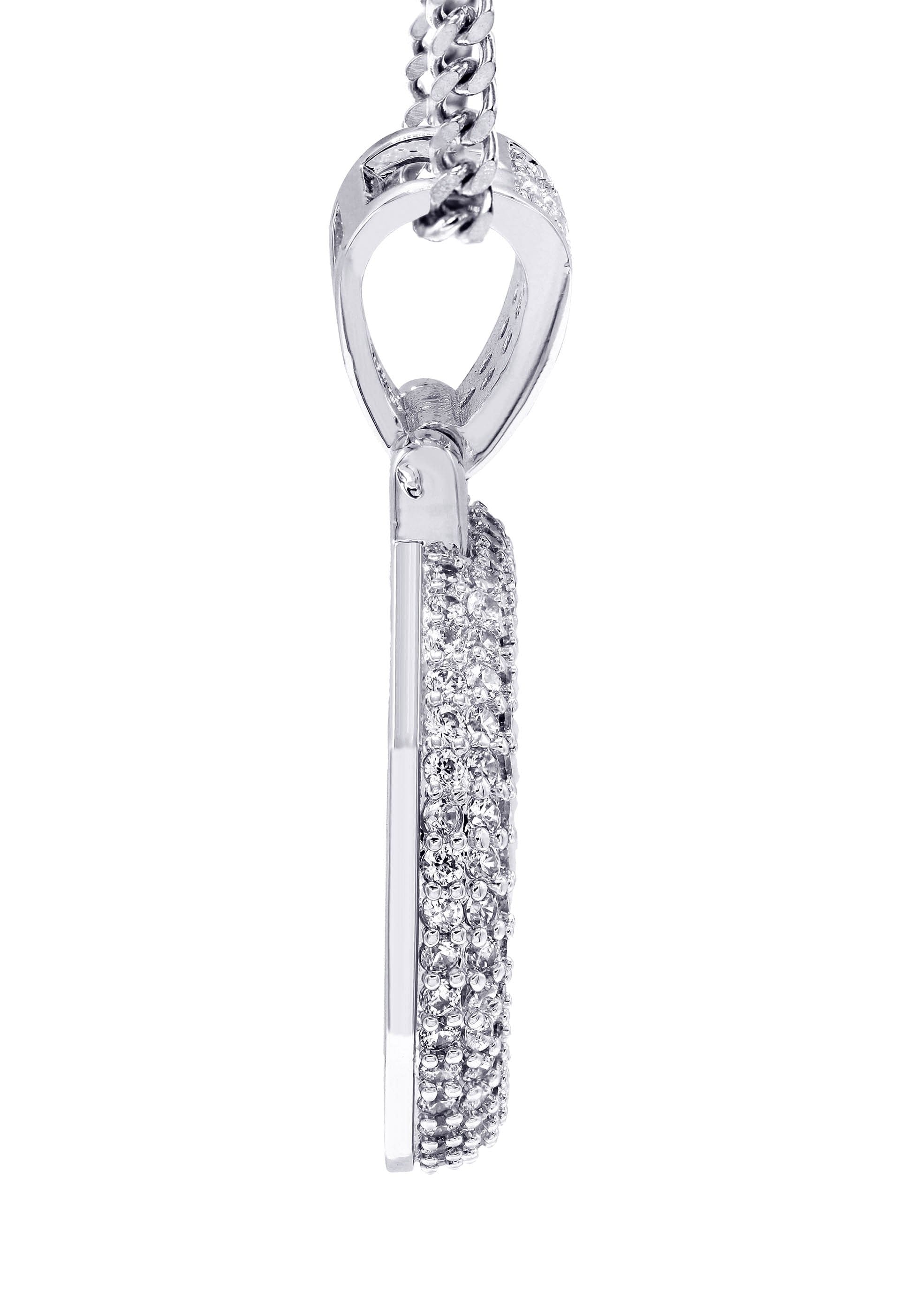 Manufacturer 30 White Gold Plated Cuban Link Chain & @ Pendant | Appx. 18 Grams