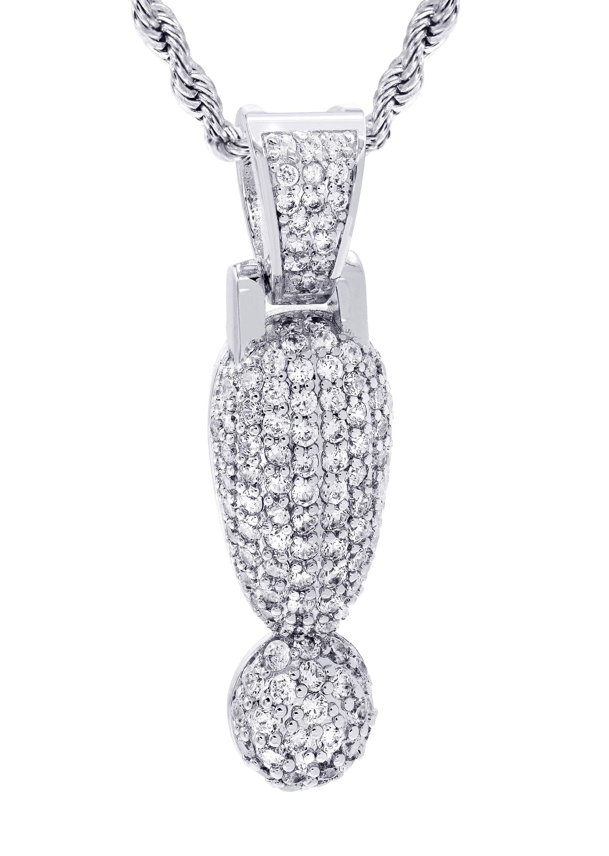 Manufacturer 30 White Gold Plated Cuban Link Chain & ! Pendant | Appx. 13.1 Grams