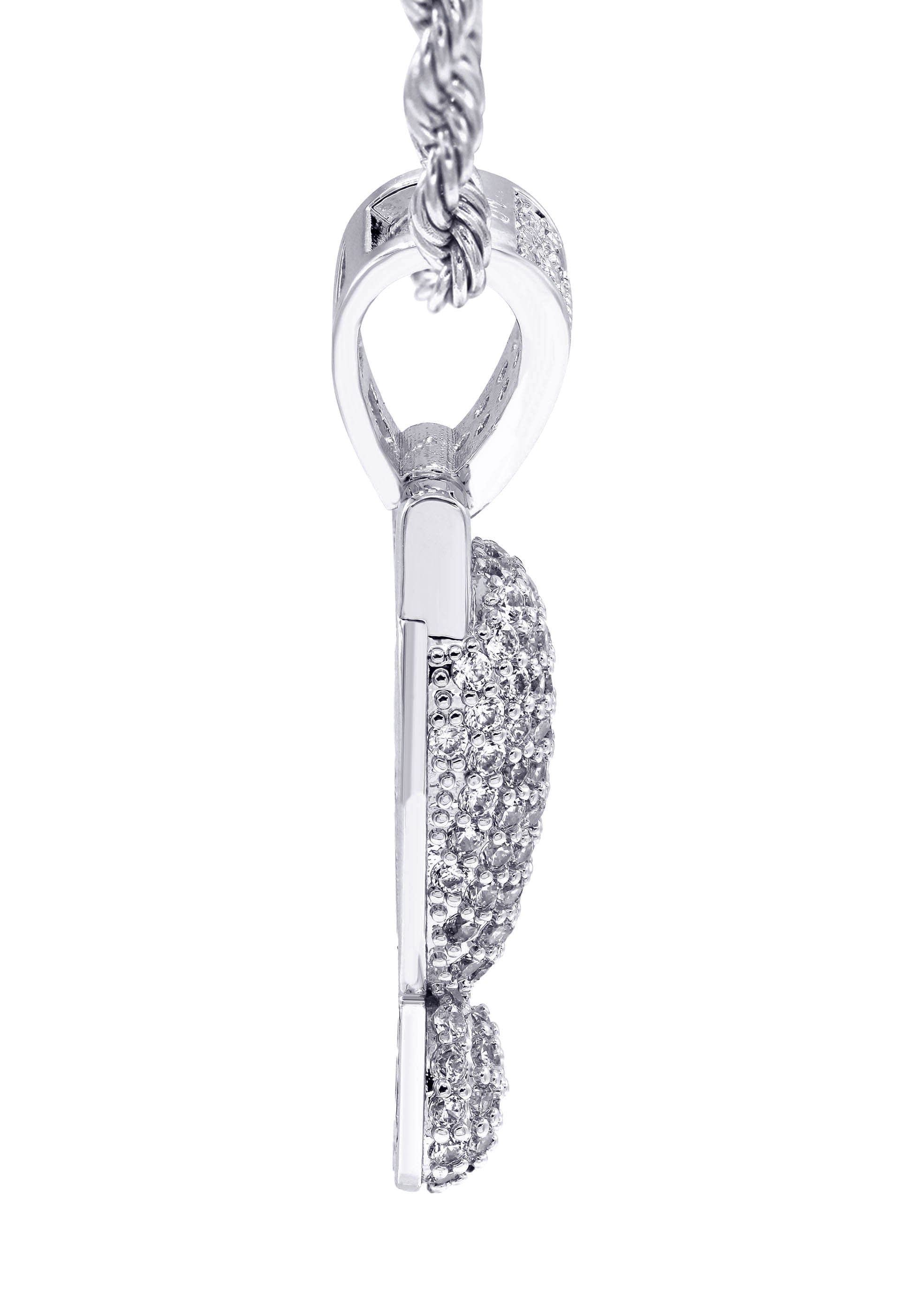 Manufacturer 30 White Gold Plated Cuban Link Chain & ! Pendant | Appx. 13.1 Grams