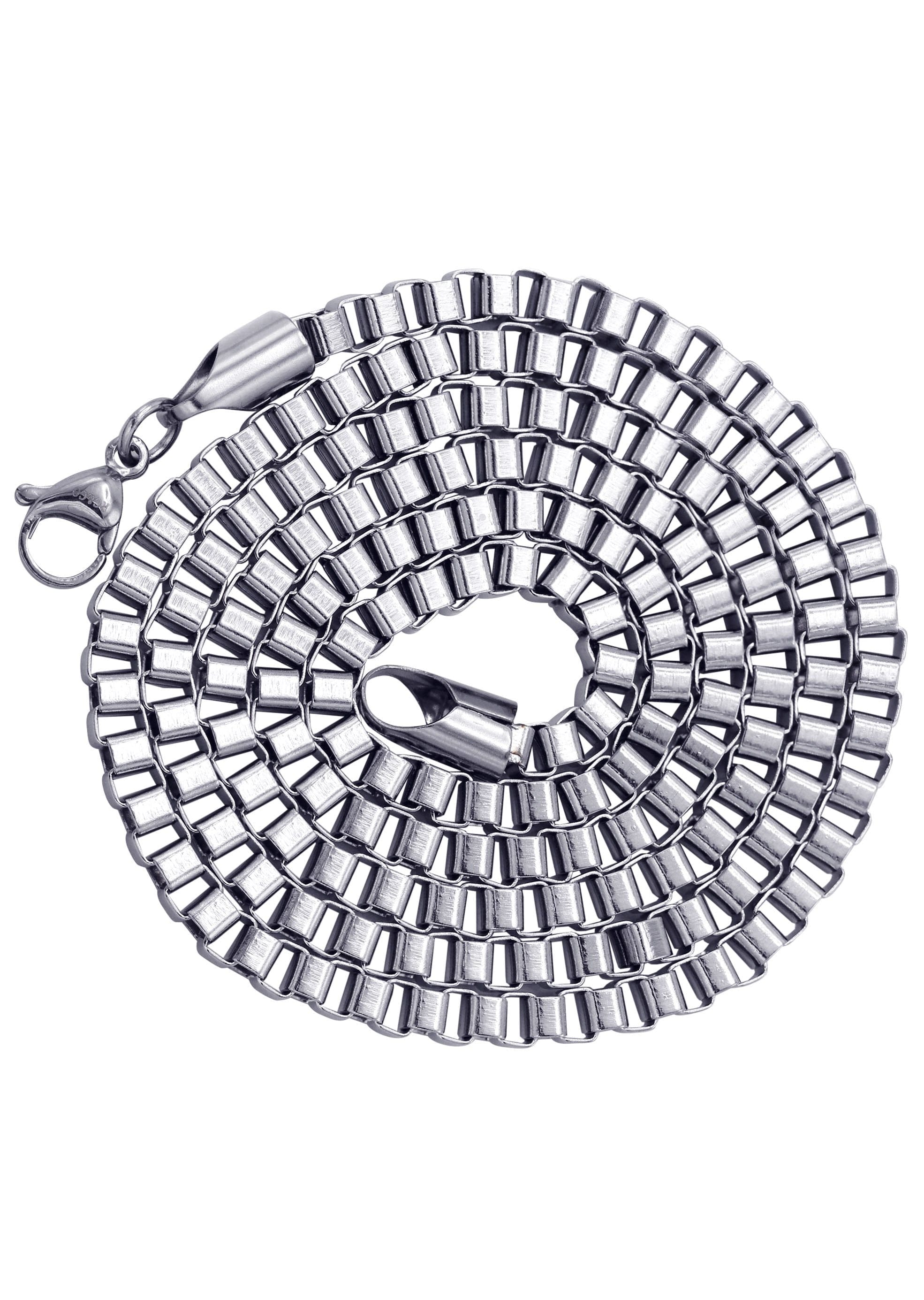 Manufacturer 30 White Gold Plated Box Chain