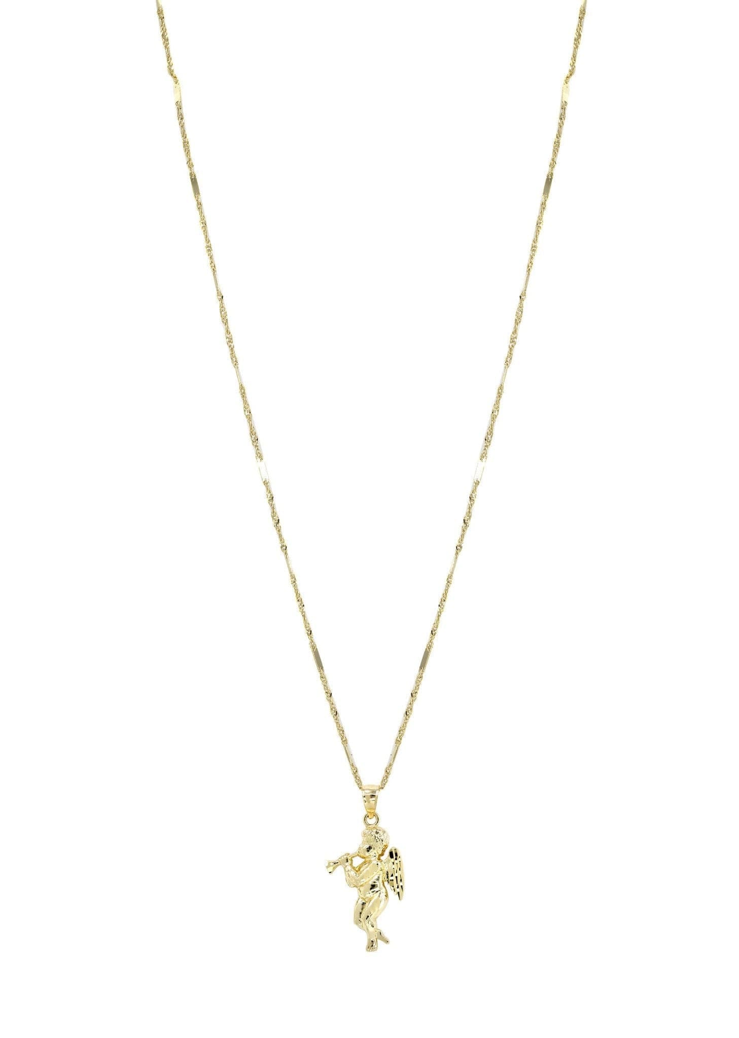 Manufacturer 1 10K Yellow Gold Fancy Link Angel Necklace | Appx. 4.8 Grams