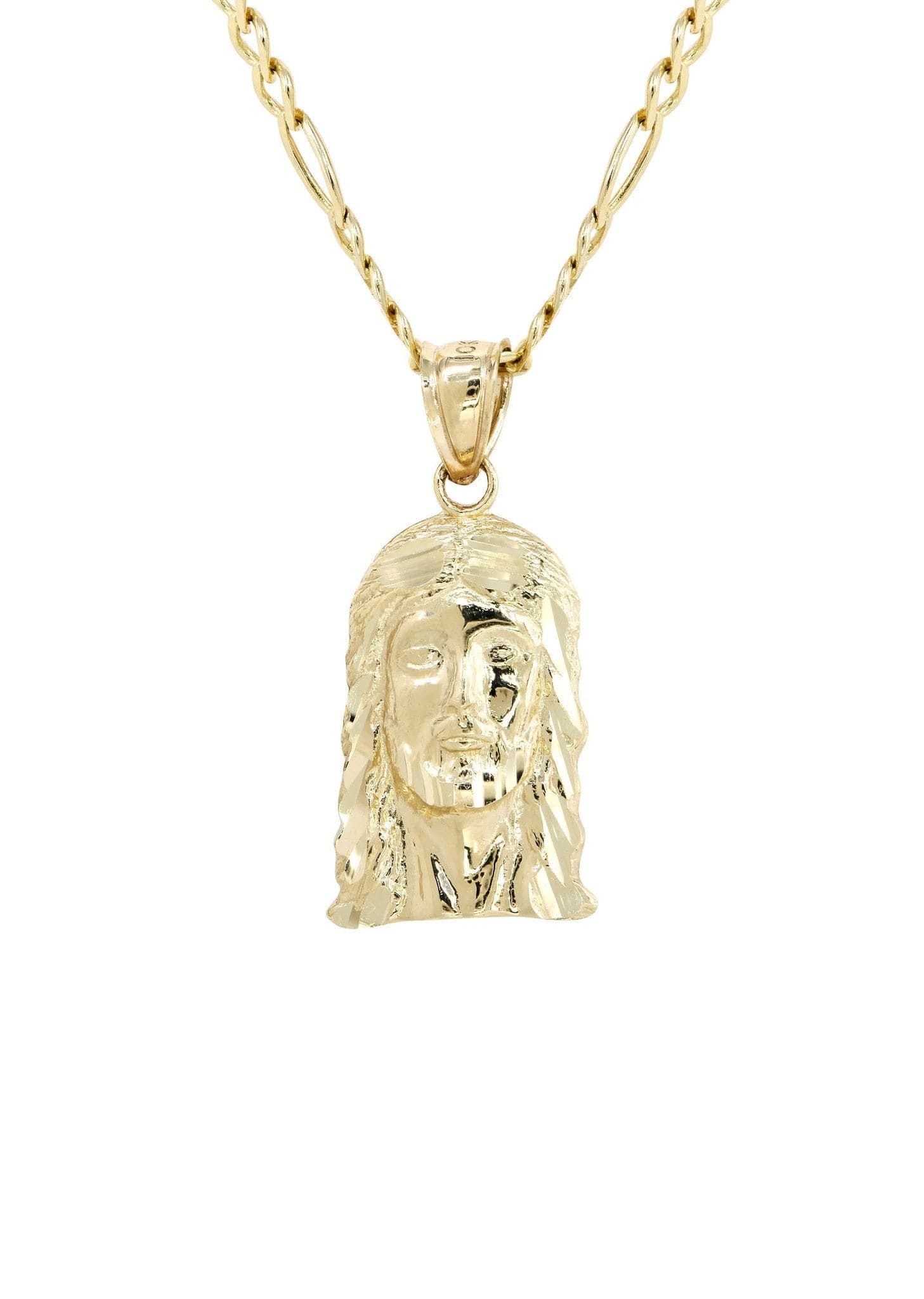 Manufacturer 1 10K Yellow Gold Figaro Jesus Piece Chain | Appx. 6.2 Grams