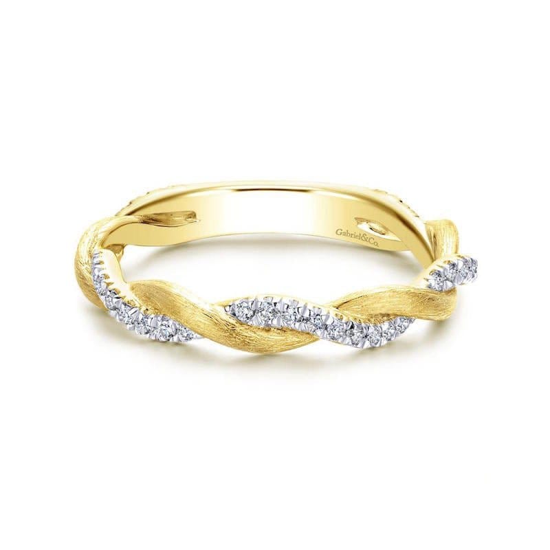 Gabriel & Co. Fashion Gabriel & Co 14k Yellow Gold Stackable Diamond Ring - LR50886Y45JJ